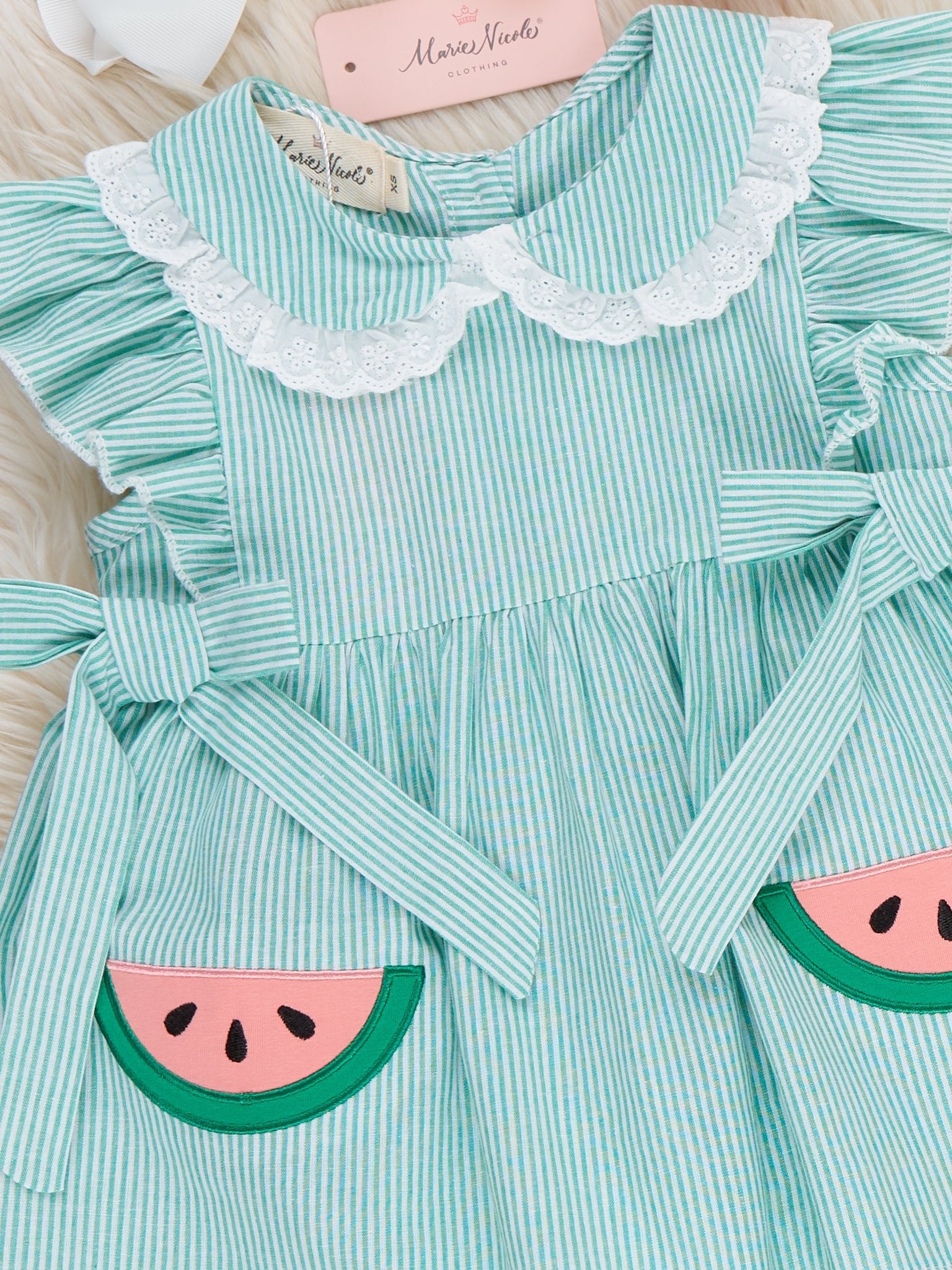Watermelon Sweetie Ruffle 100% Cotton Outfit - Marie Nicole Clothing