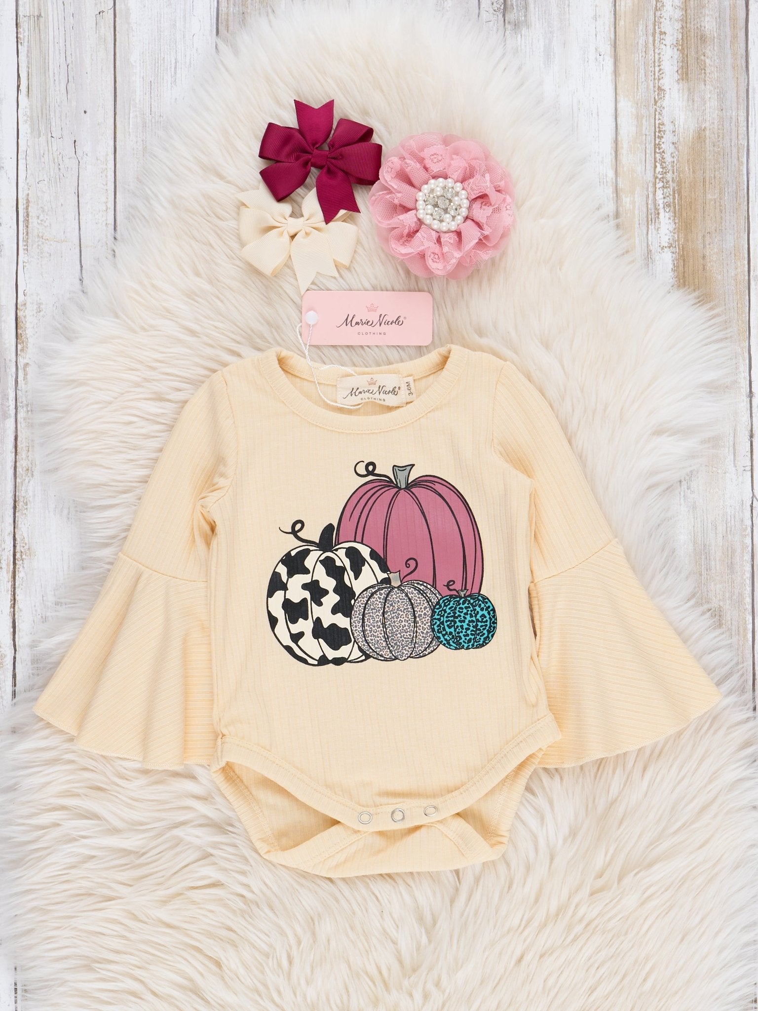 Plum Pumpkin Patch Corduroy Bubble Outfit w/ Skirt - Marie Nicole Clothing