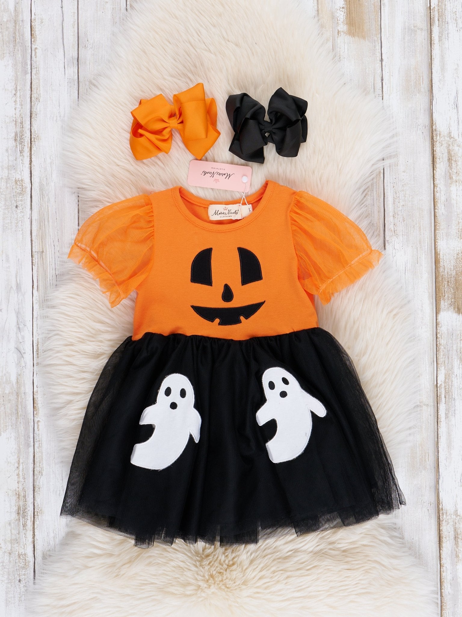 Jack - o - Lantern & Ghosts Tulle Dress - Marie Nicole Clothing