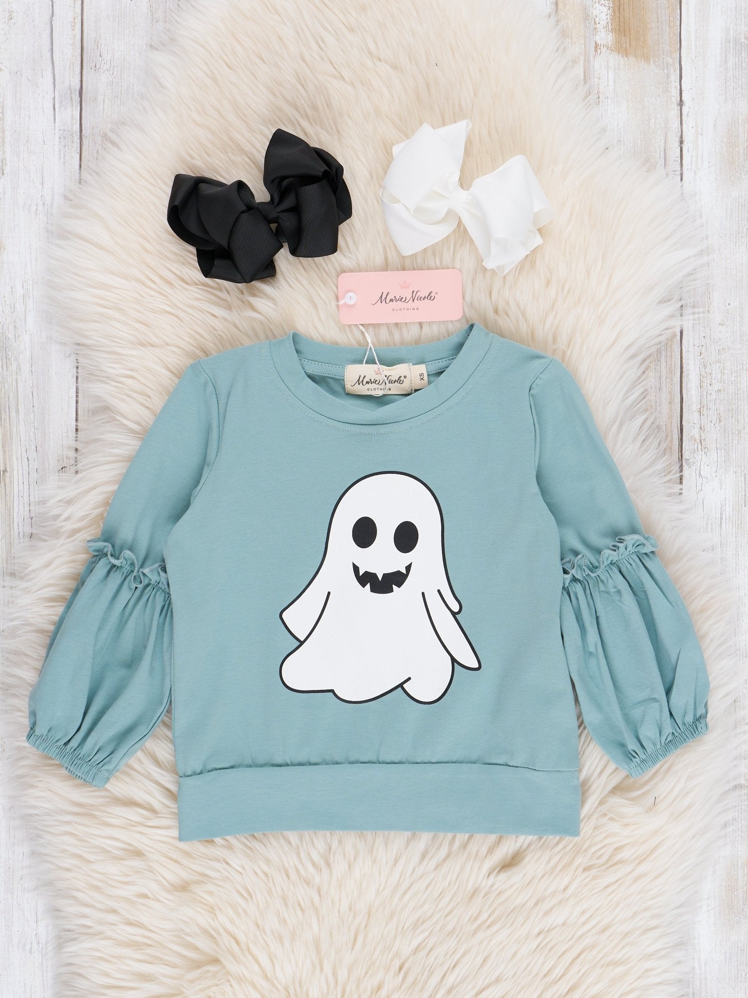 Mom & Me Mint "Hey Boo" Shirt - Marie Nicole Clothing