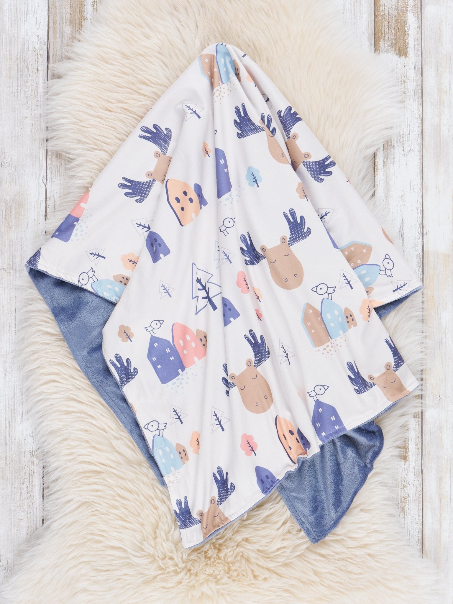 Moose Winter Wonderland Blanket - Marie Nicole Clothing