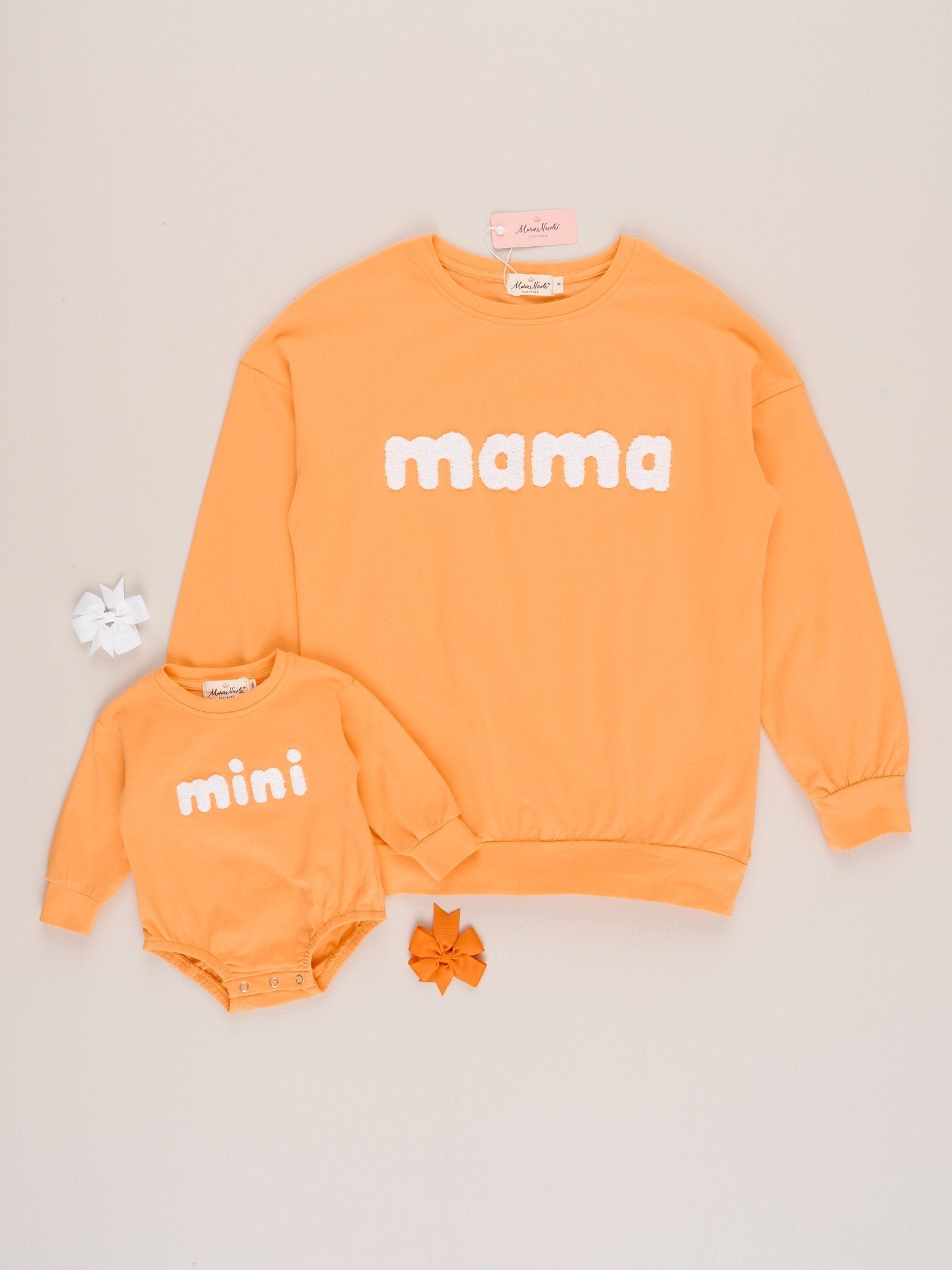 Mom & Me Tangerine "Mama/Mini" Shirt - Marie Nicole Clothing