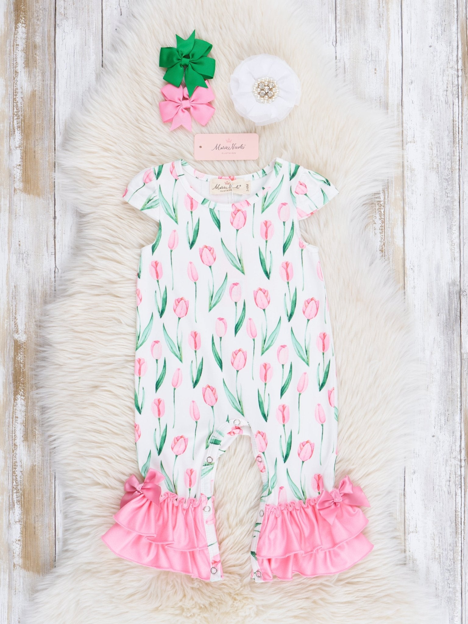 Sweet Tulip Garden Romper - Marie Nicole Clothing