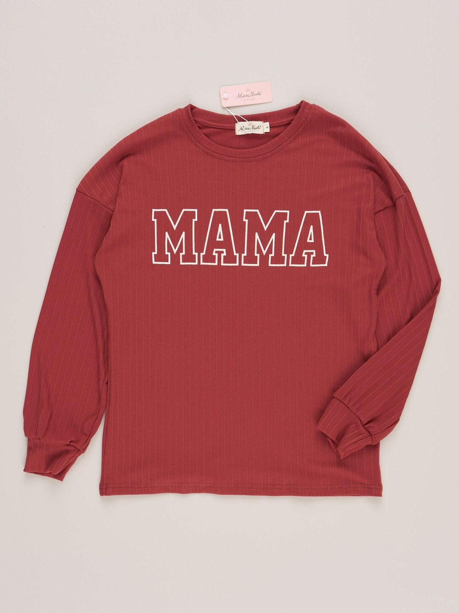 Mom & Me Berry "Mama/Mini" Ribbed Shirt - Marie Nicole Clothing
