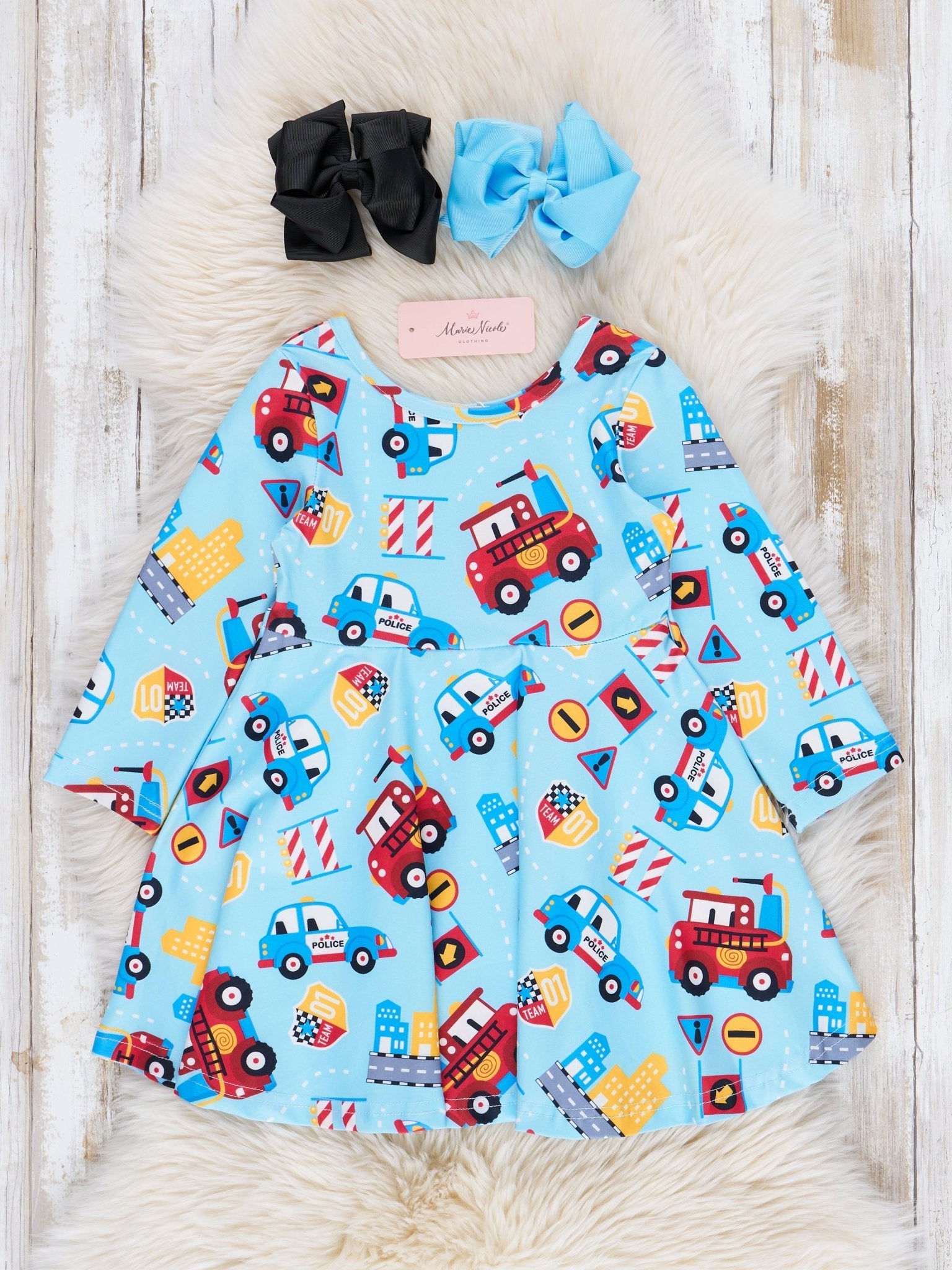 Bright Blue Rescue Swing Dress - Marie Nicole Clothing