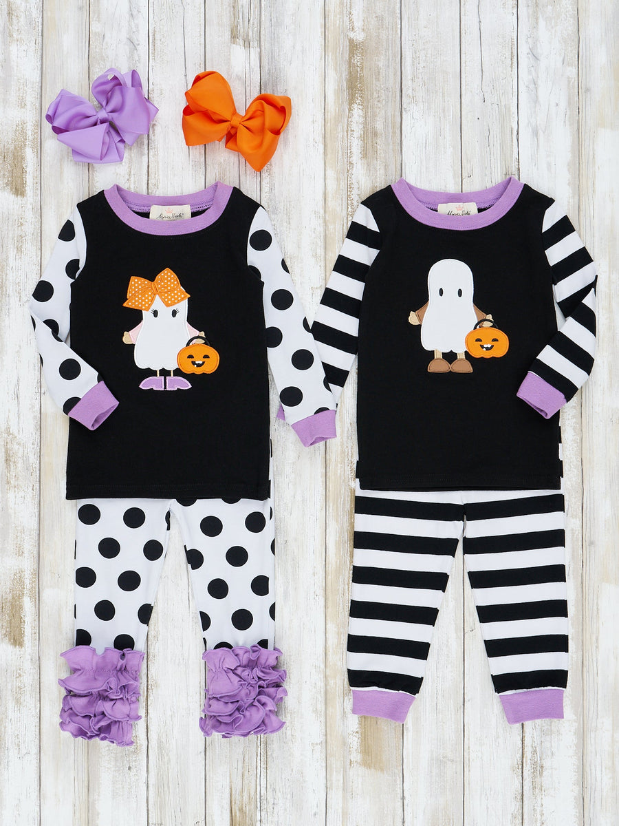 Pyjamas Boo Purple Boo Friends Pajamas - Girls & Boys - Marie Nicole Clothing