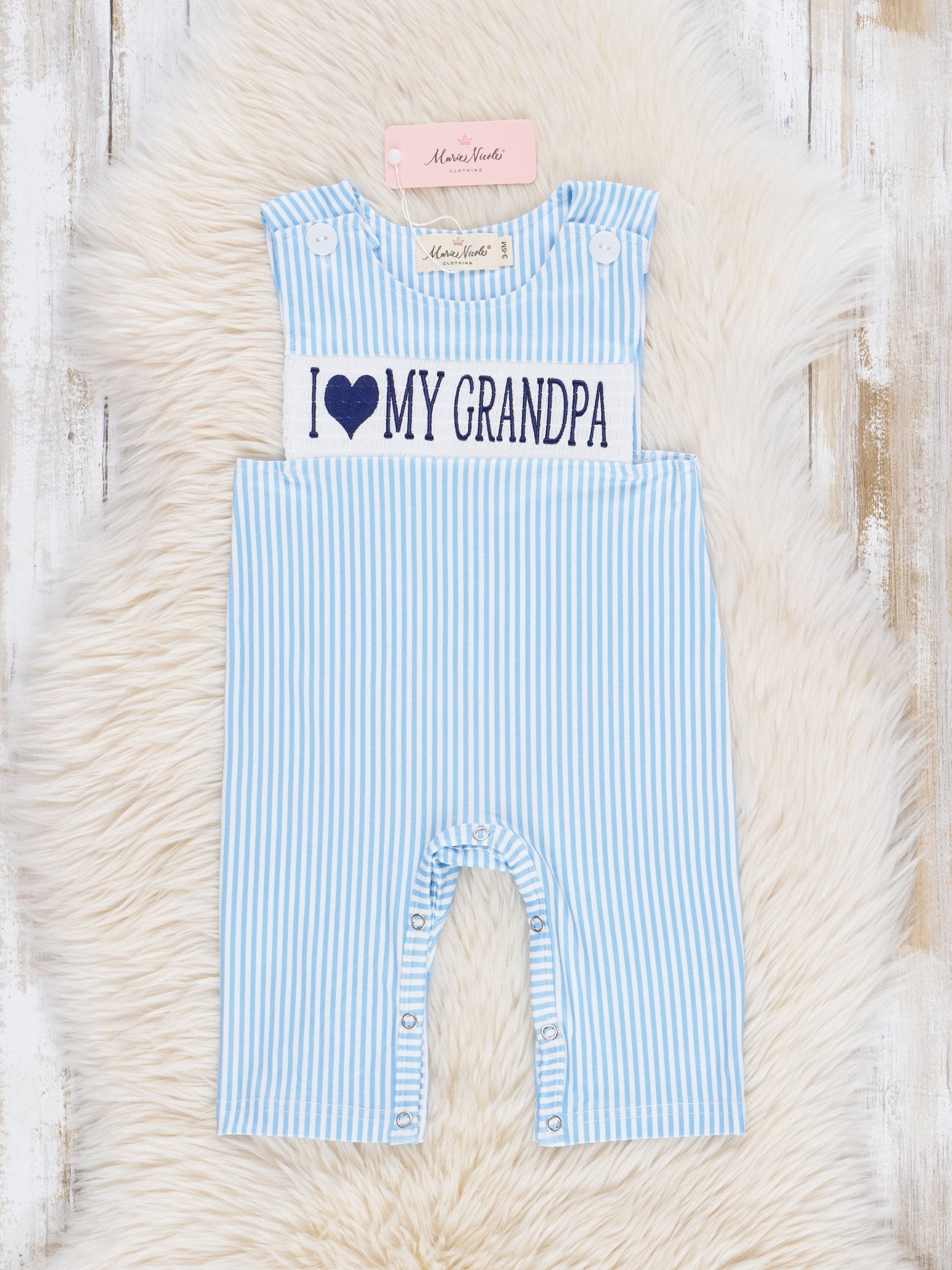 Blue Stripe Family Love Johnny - Marie Nicole Clothing
