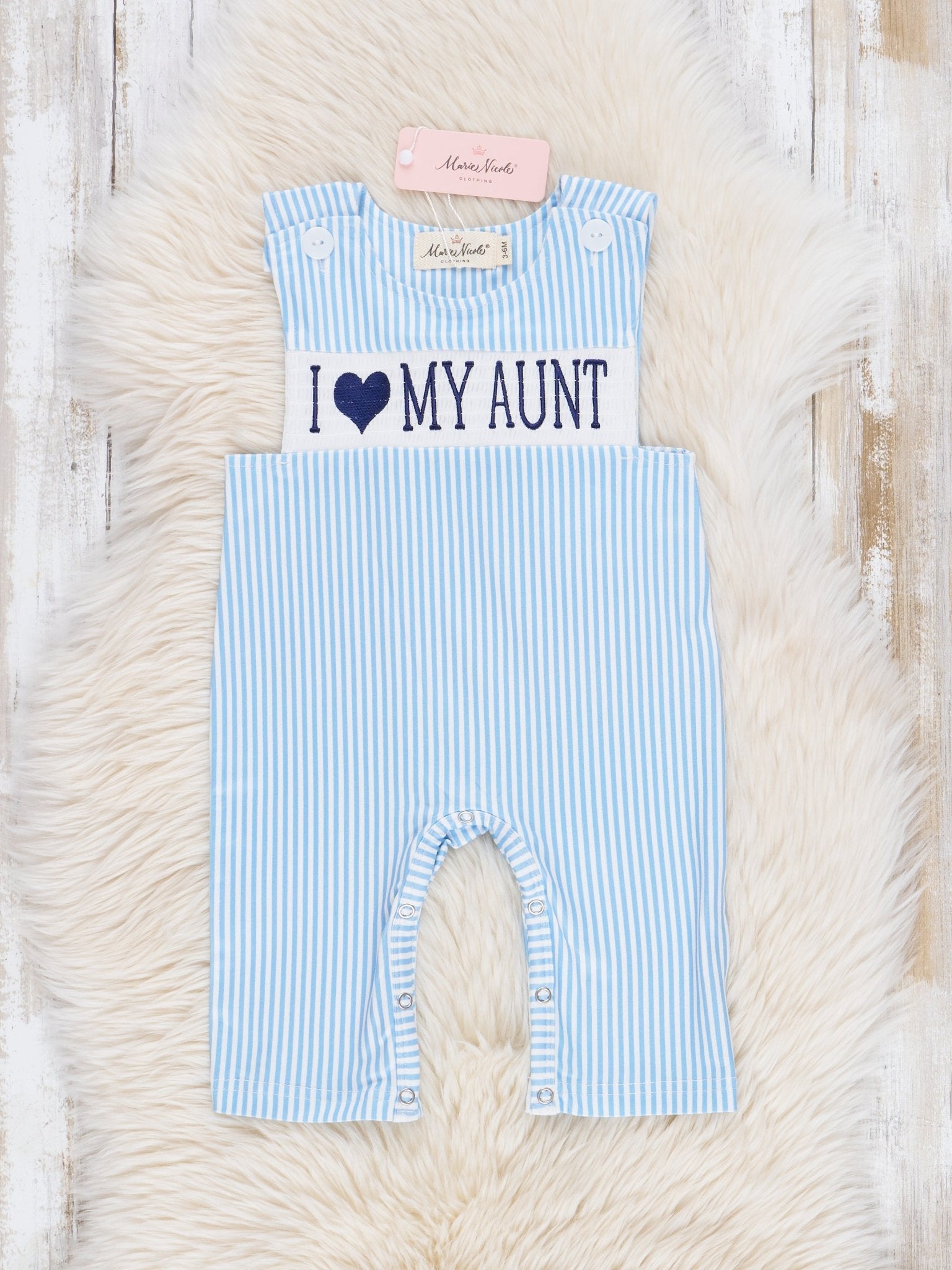 Blue Stripe Family Love Johnny - Marie Nicole Clothing