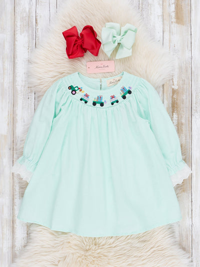 Sweet Mint Smocked Train Dress Sweet Mint Smocked Train Dress