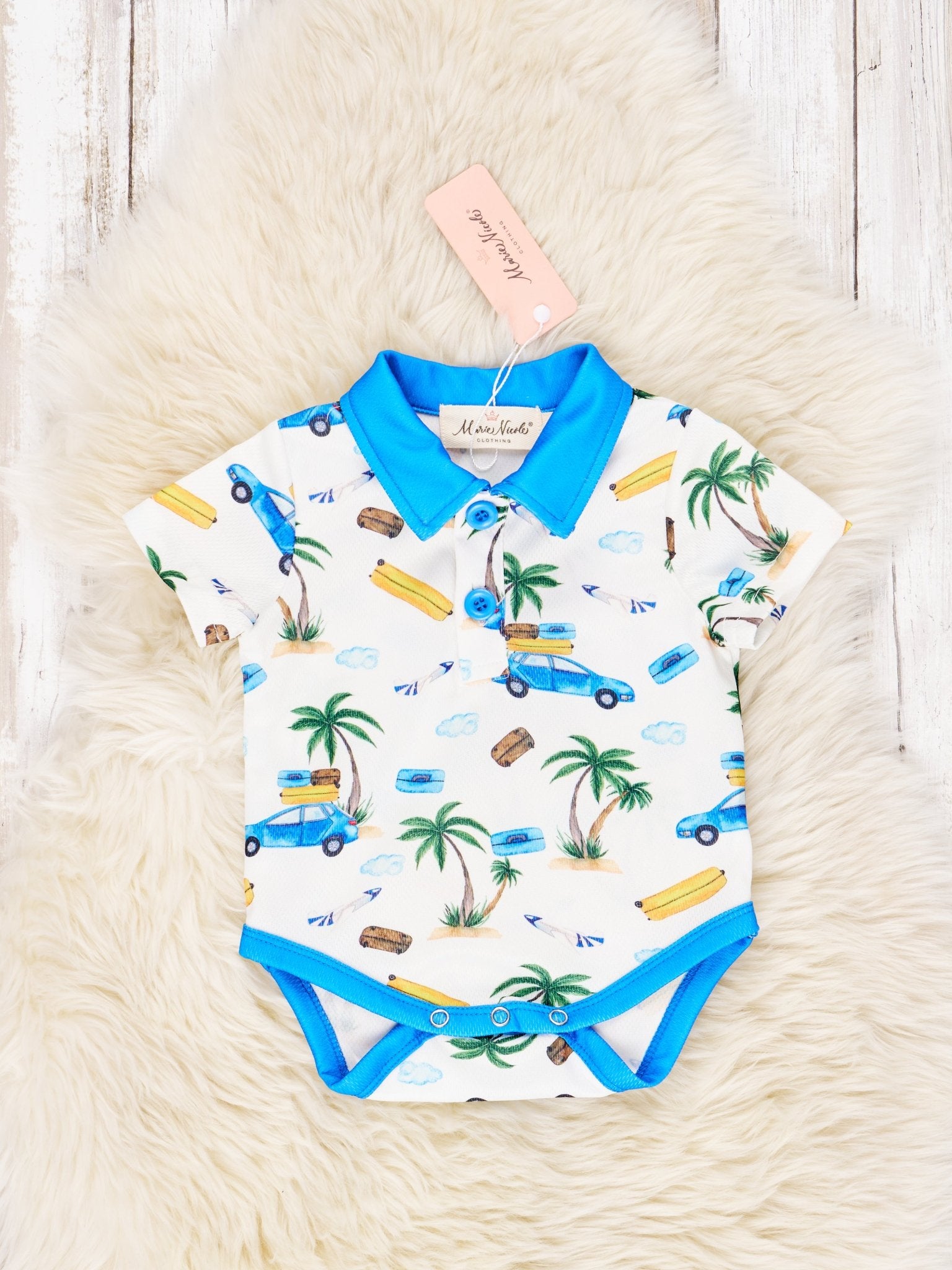 Beach Trip Polo Romper - Marie Nicole Clothing