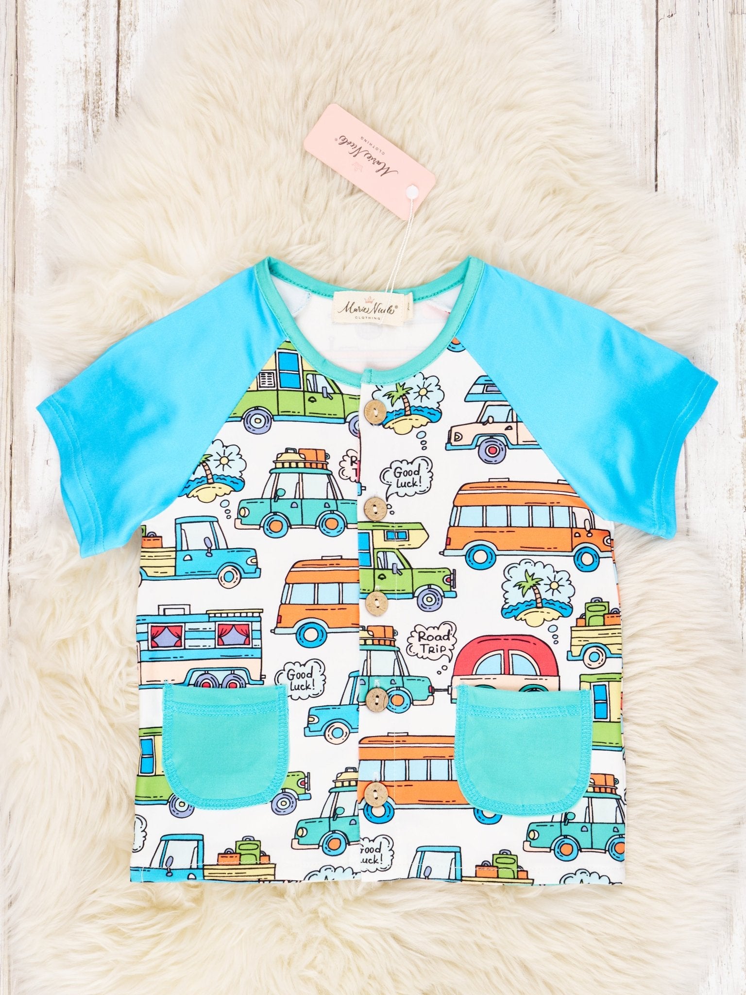 "Road Trip" Raglan Shirt - Marie Nicole Clothing