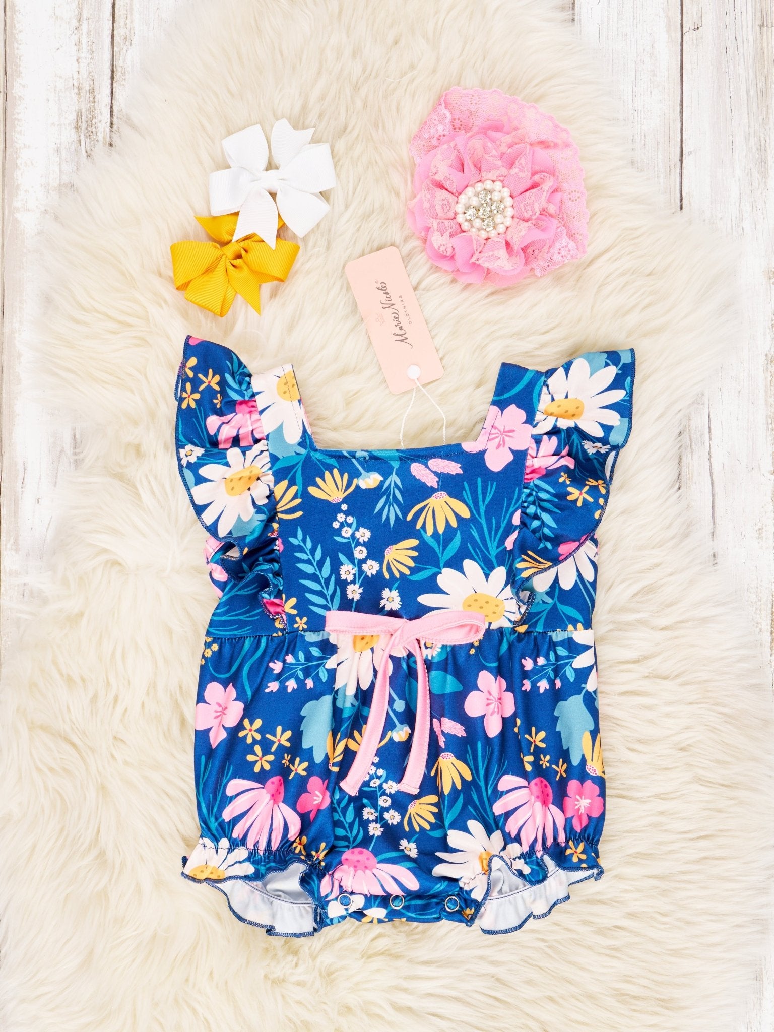 Darling Daisy Ruffle Bubble Romper - Marie Nicole Clothing