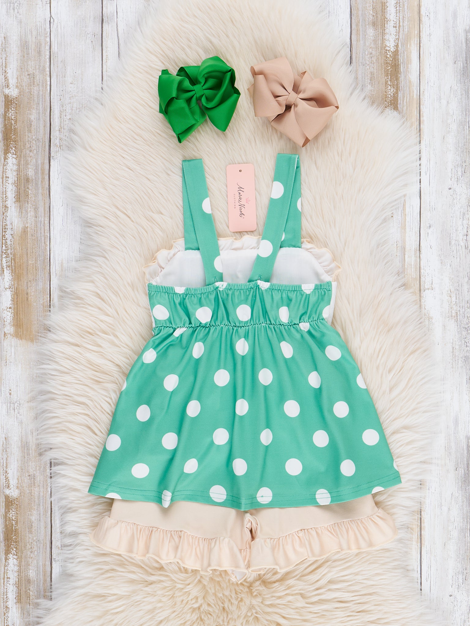 Polka Dot Tractor Smocked Outfit - Marie Nicole Clothing