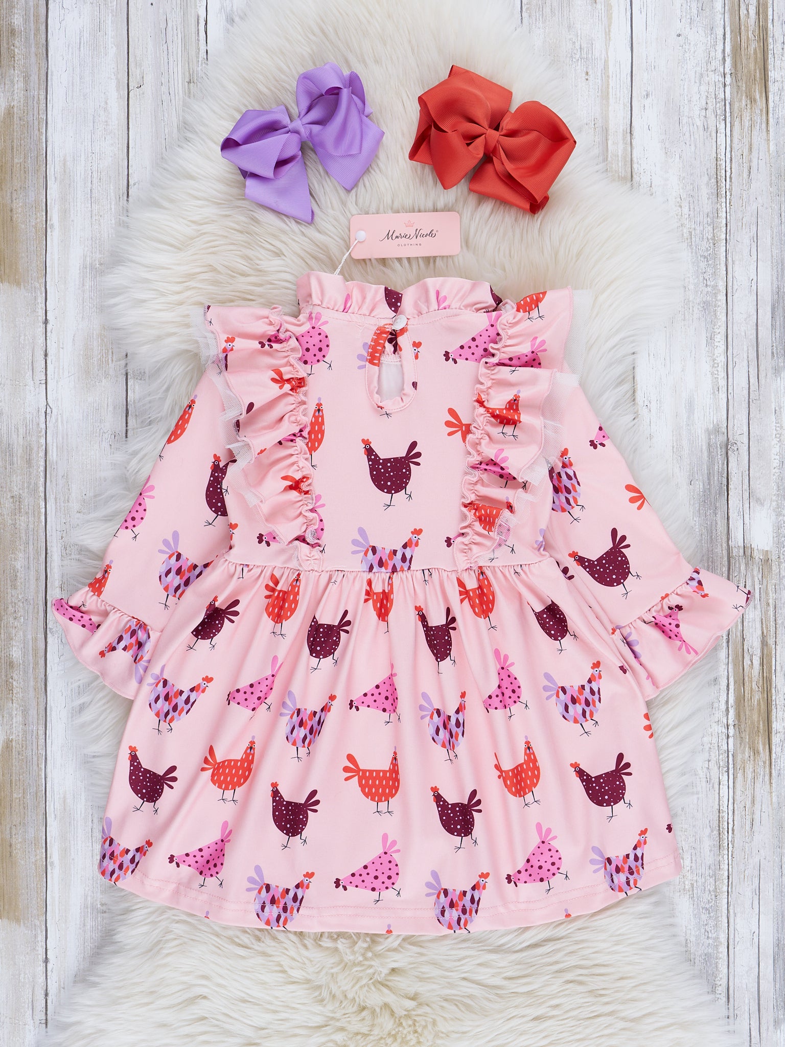 Blush Chicken Ruffle Dress