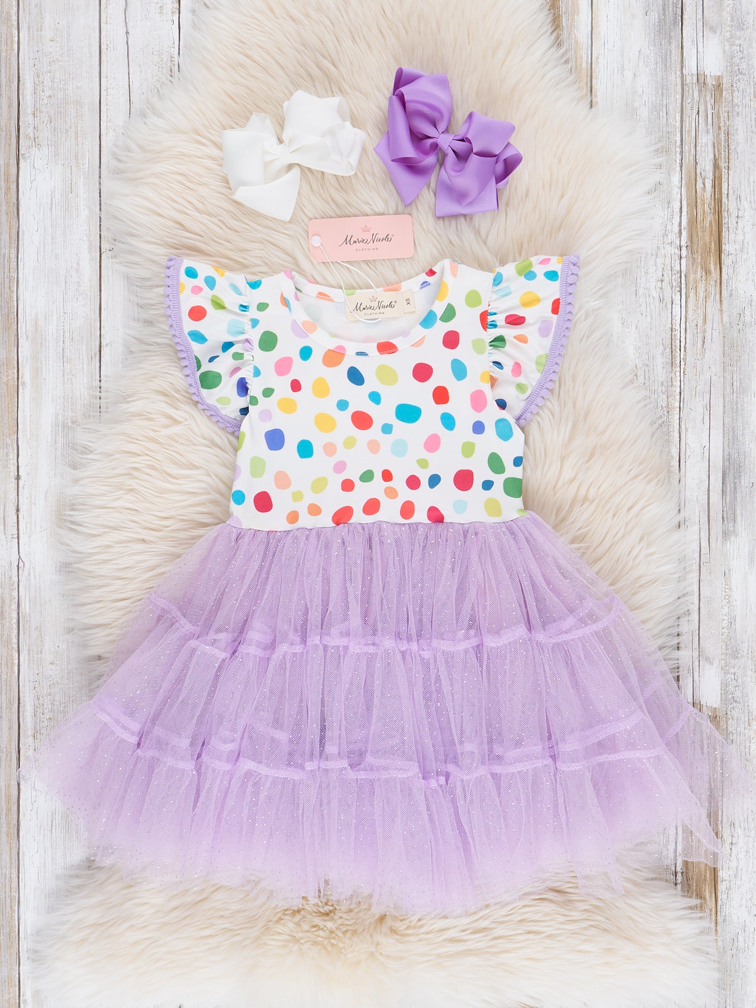 Lilac Confetti Cowgirl Tulle Dress – Marie Nicole Clothing