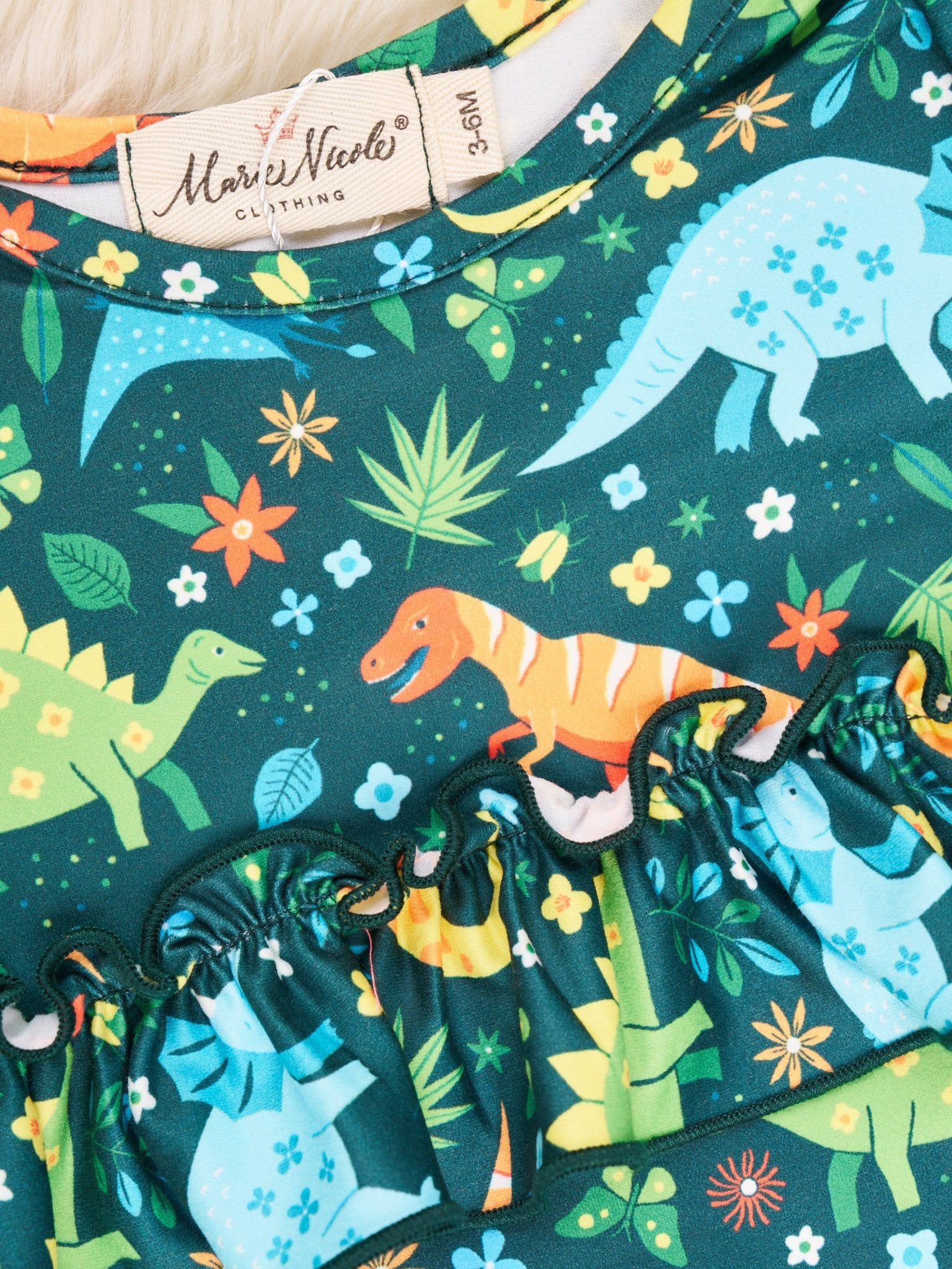 Jurassic Jungle Ruffle Bubble Romper - Marie Nicole Clothing