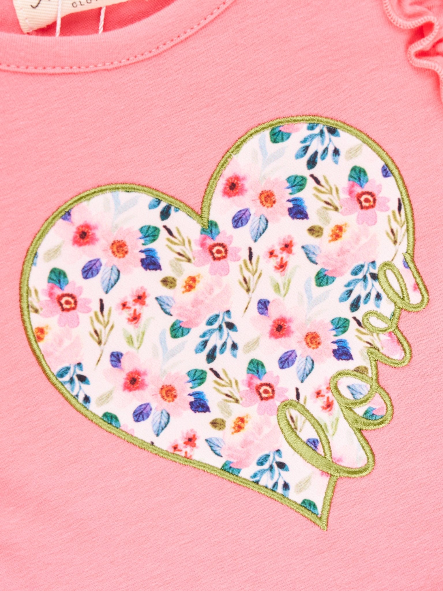 Floral Heart Ruffle Outfit - Marie Nicole Clothing