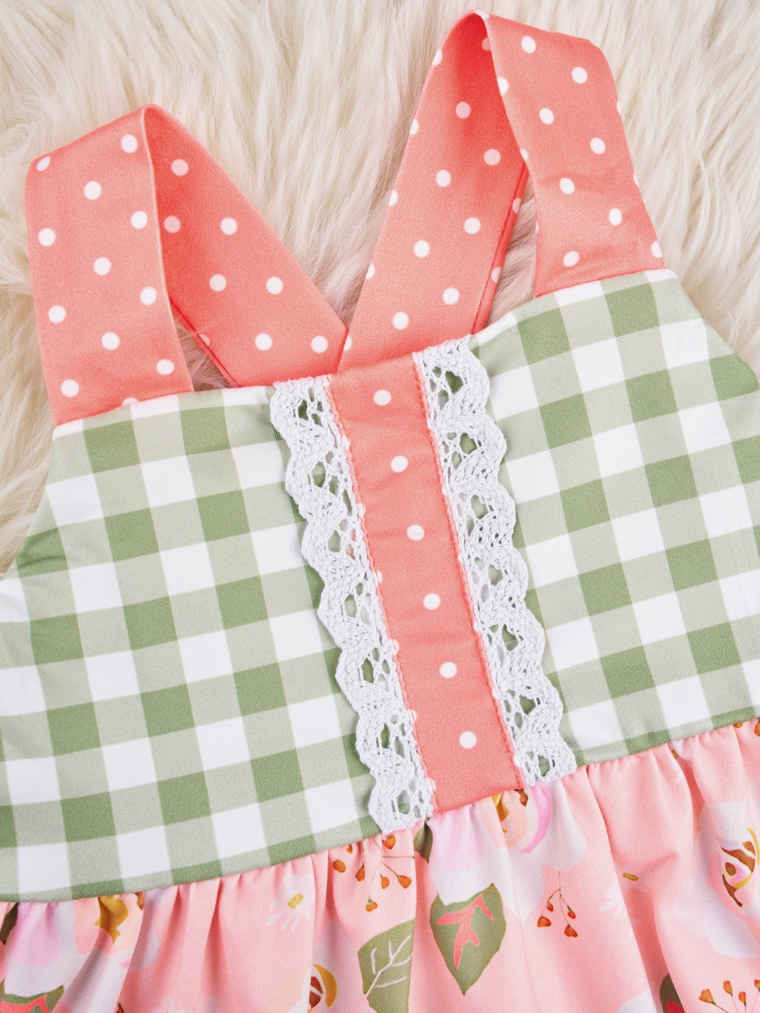 Floral Gingham Tank Ruffle Outfit - Marie Nicole Clothing