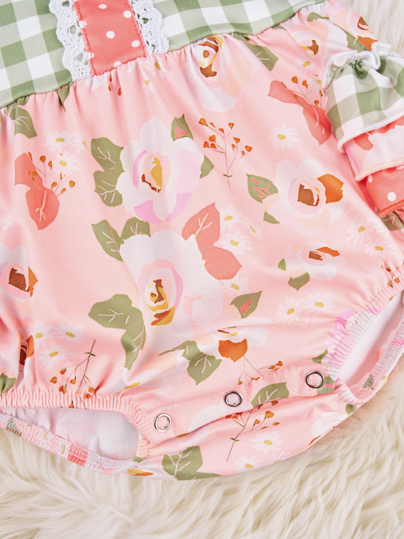 Floral Gingham Tank Ruffle Bubble - Marie Nicole Clothing