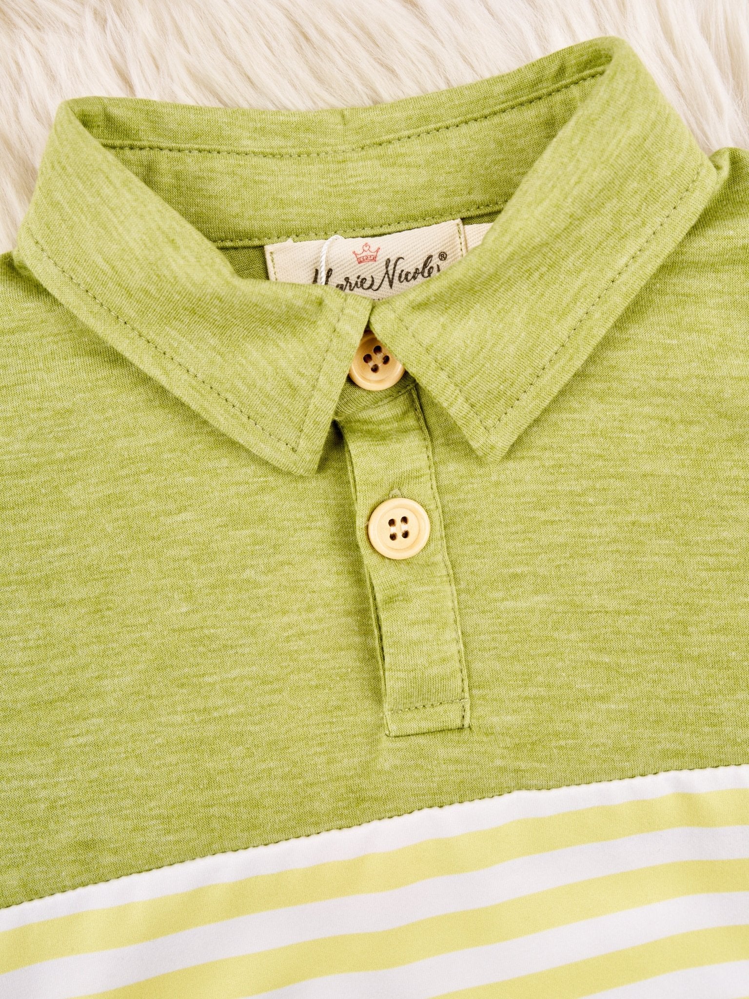 Yellow Stripe Polo - Marie Nicole Clothing