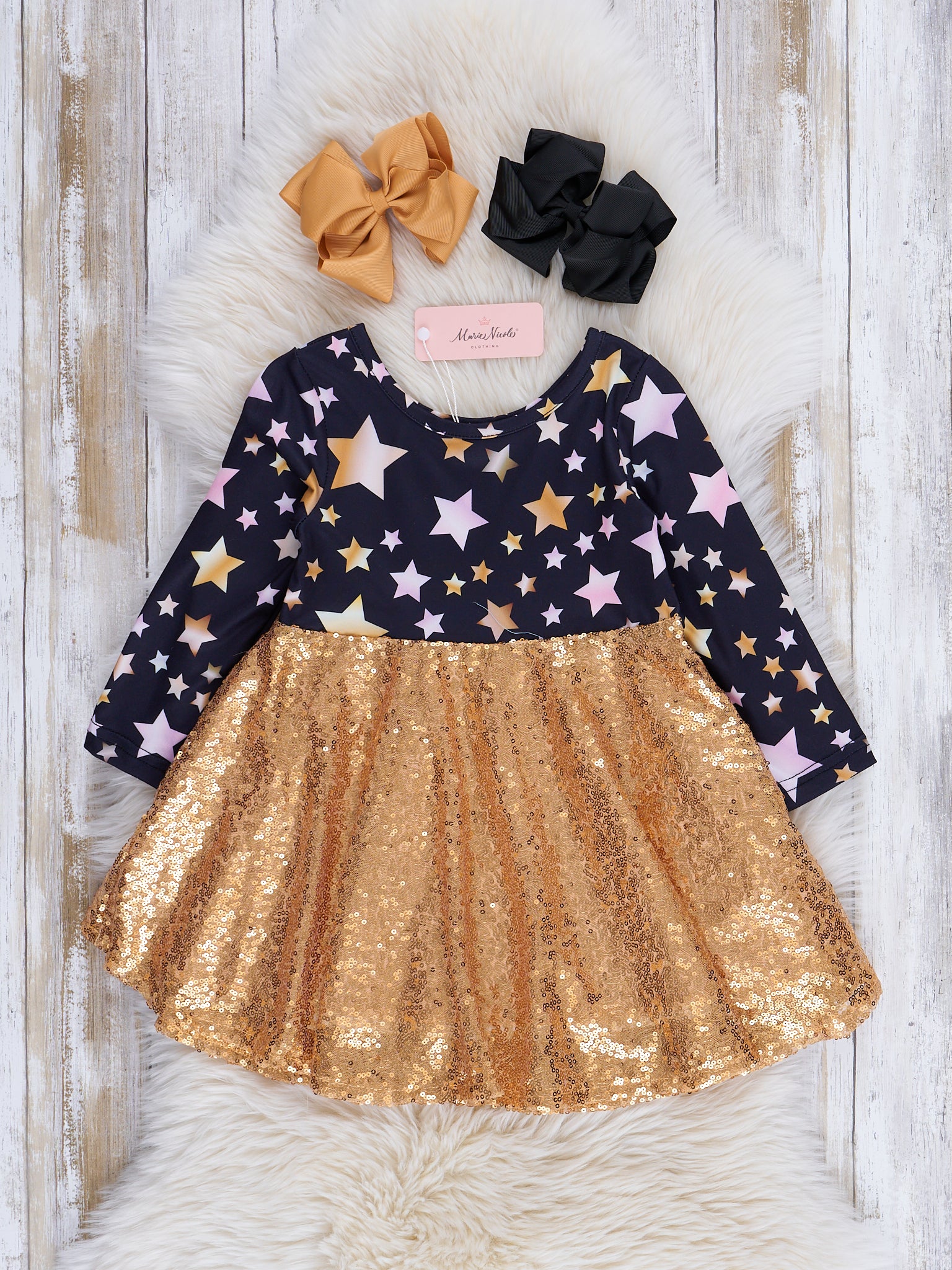 Black & Gold Starry Sequin Dress Black & Gold Starry Sequin Dress