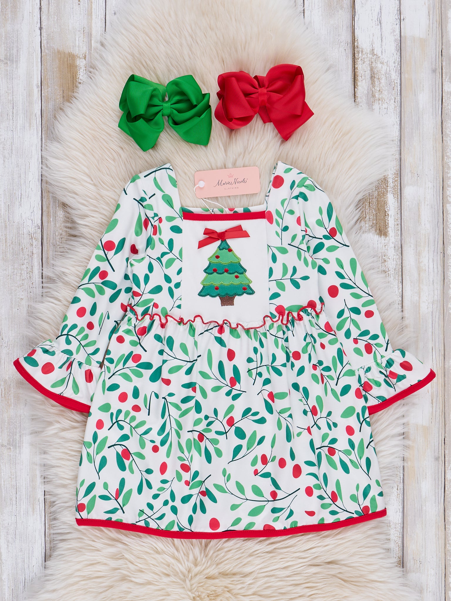 berry christmas dress Merry Berry Bows Embroidered Dress, Red Stitchy Fish