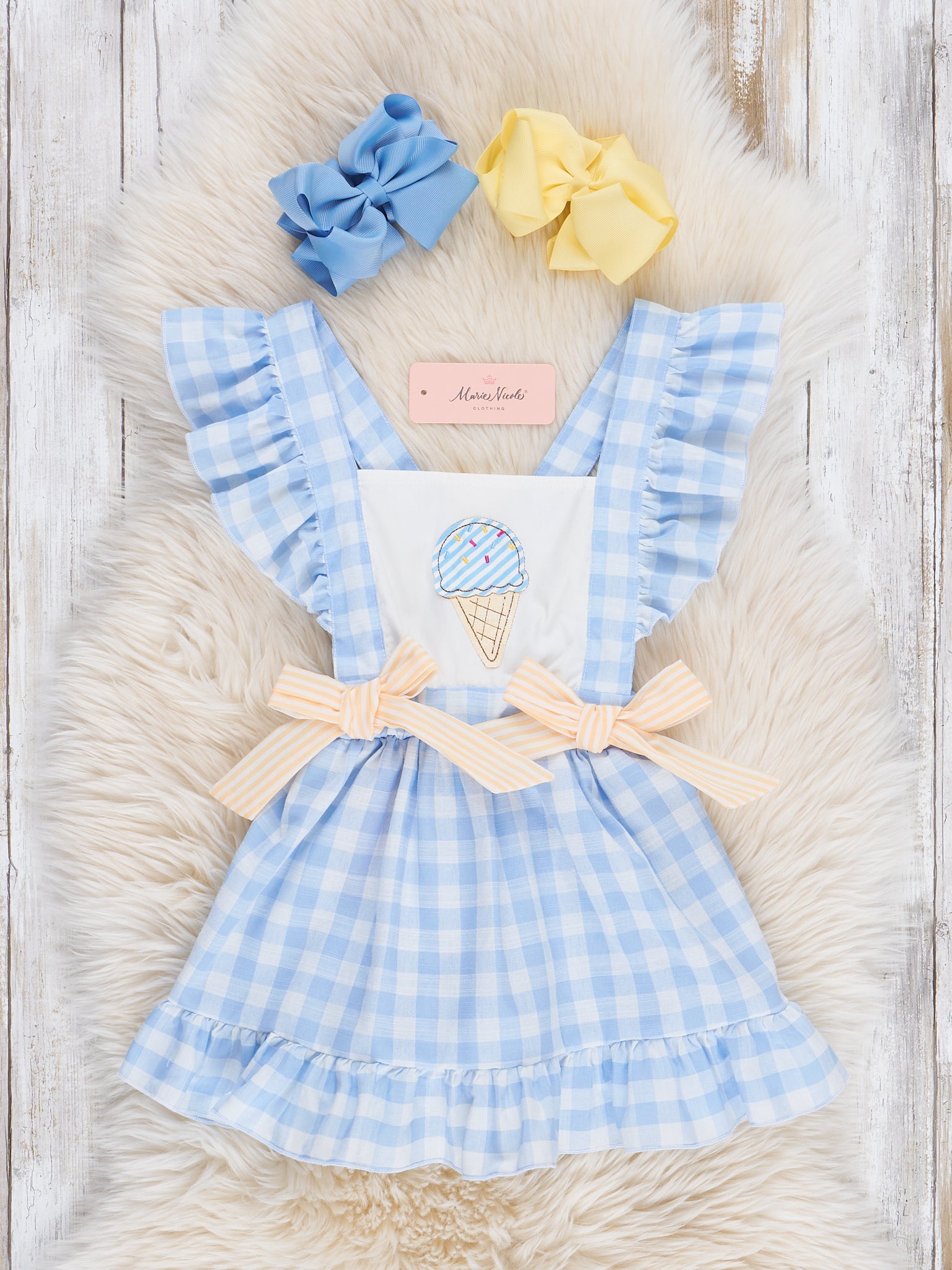 blue ice cream dress Light blue sprinkle ice cream kids girls team athletic dress 7-8T main image 1