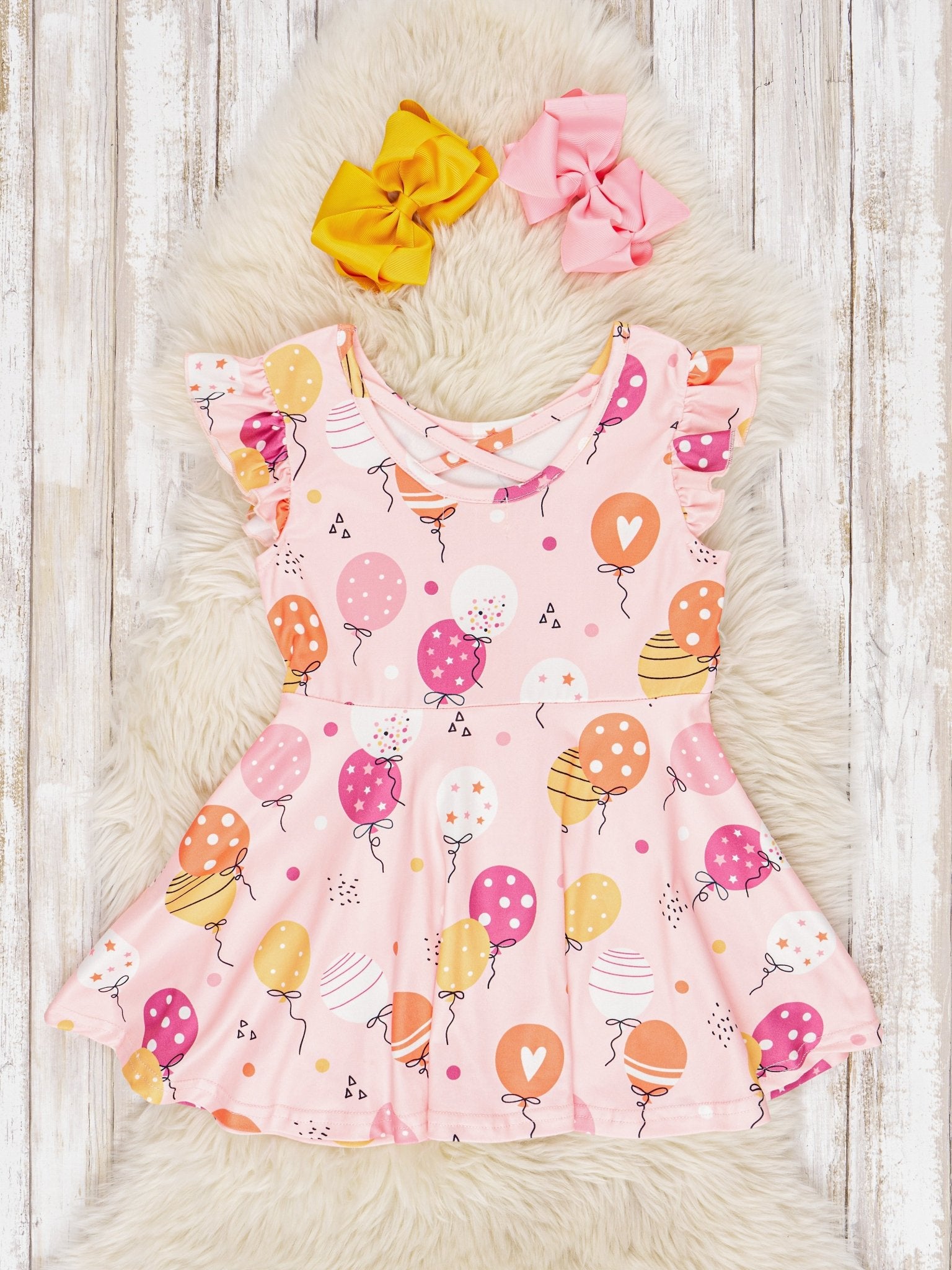 Balloon Ruffle Swing Dress - Marie Nicole Clothing