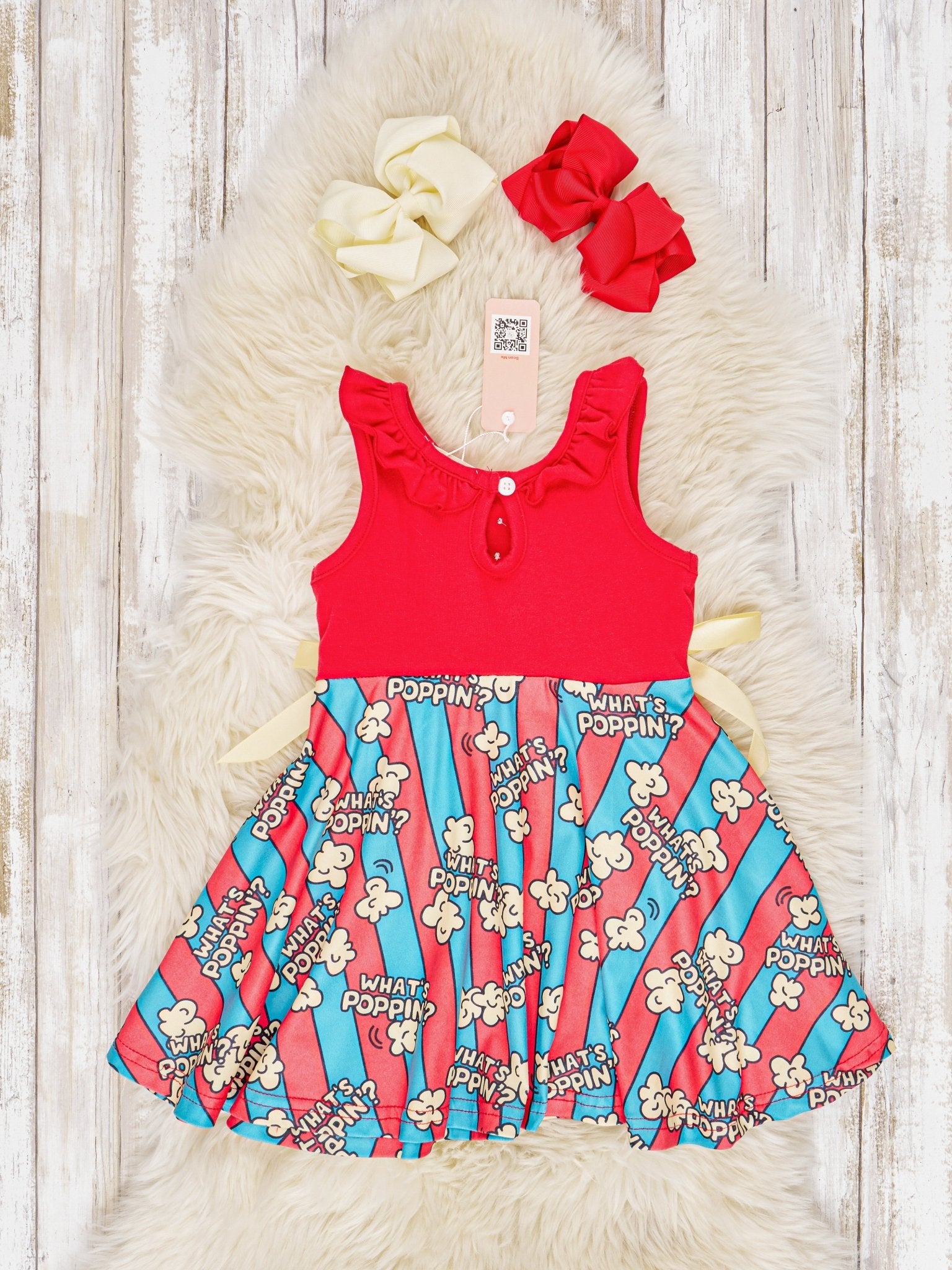 Popcorn Ruffle Dress - Marie Nicole Clothing