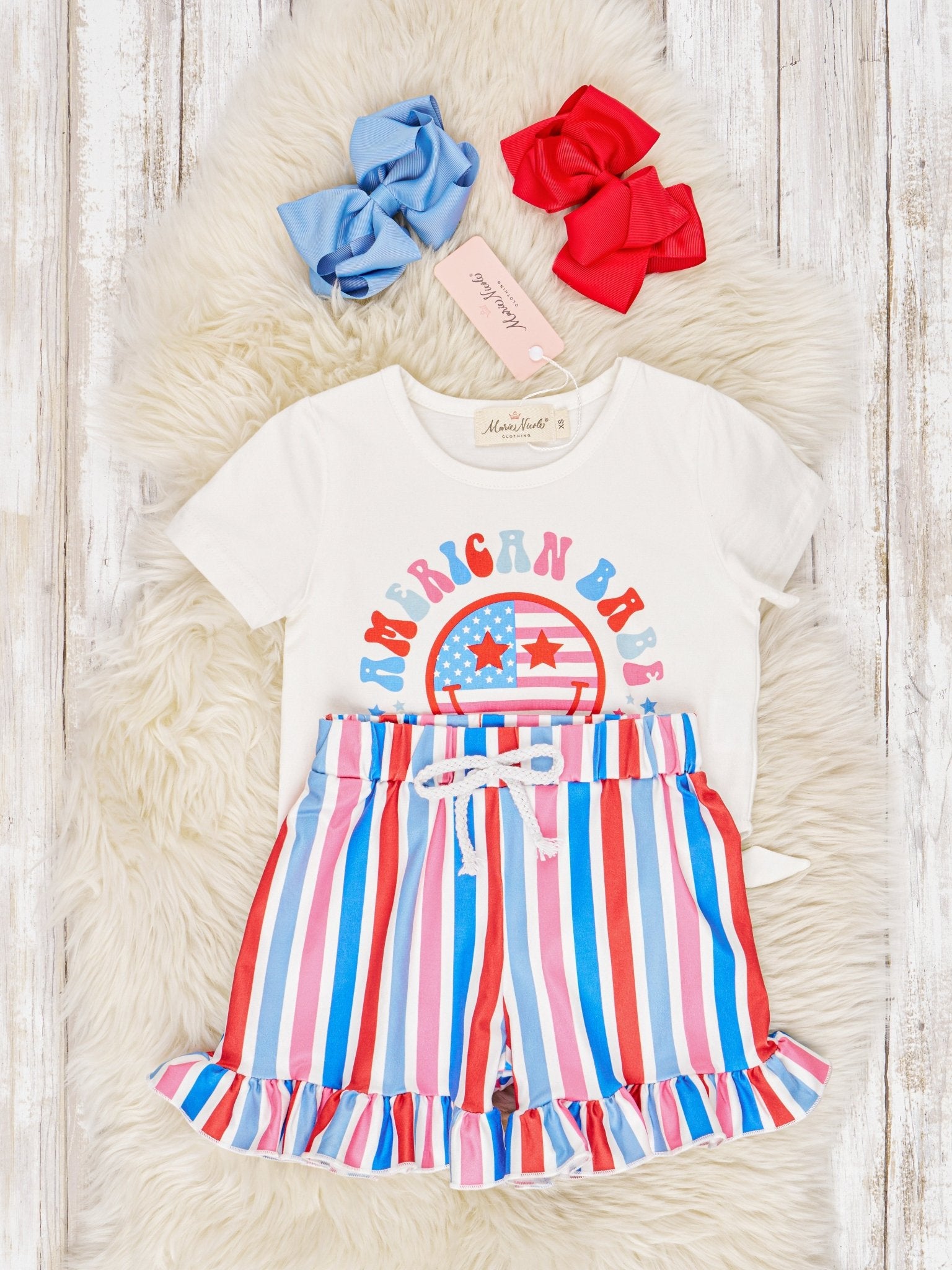 Retro "American Babe" Ruffle Outfit - Marie Nicole Clothing