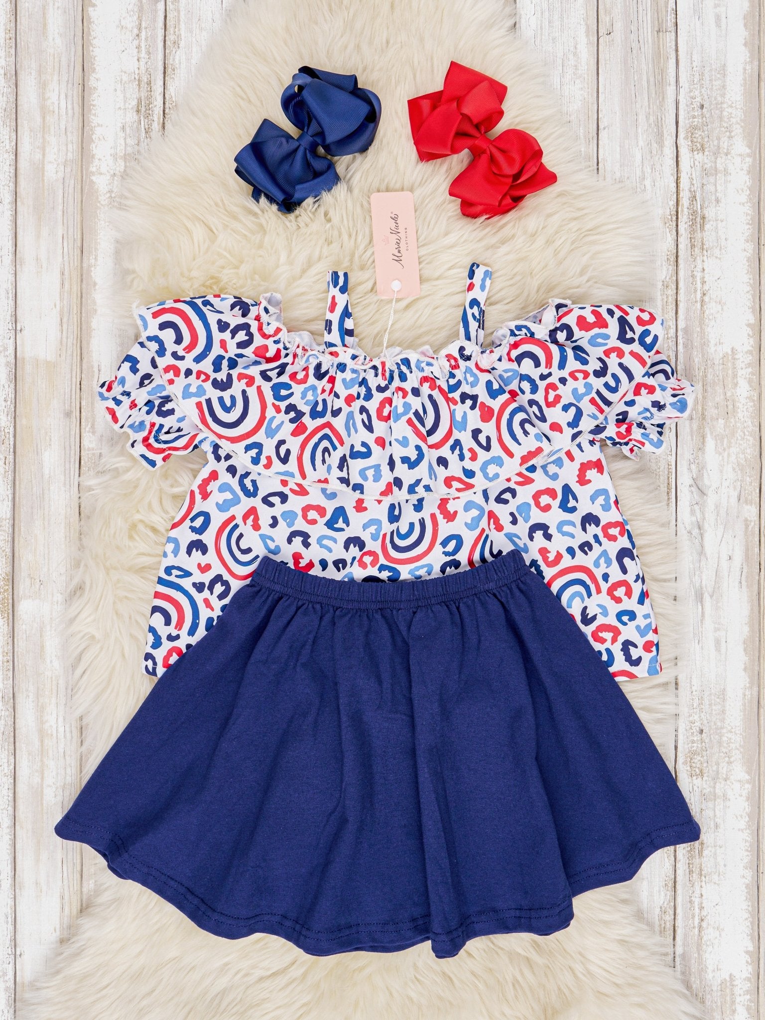 Red & Blue Rainbow Outfit - Marie Nicole Clothing