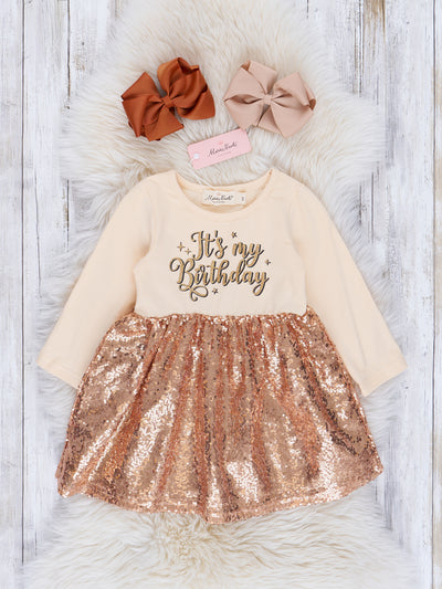 blue dress for baby girl It's My Birthday Sequin T-Shirt Party Dress