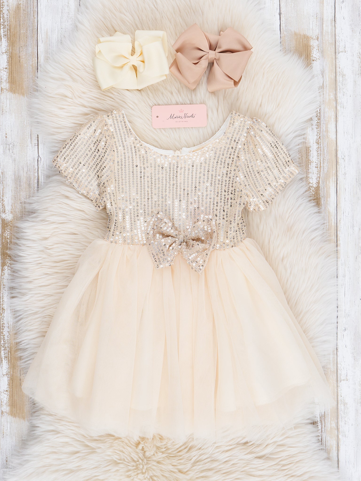 champagne dress with bow Champagne Coast Trailing Bow Back Satin Bridesmaid Dress