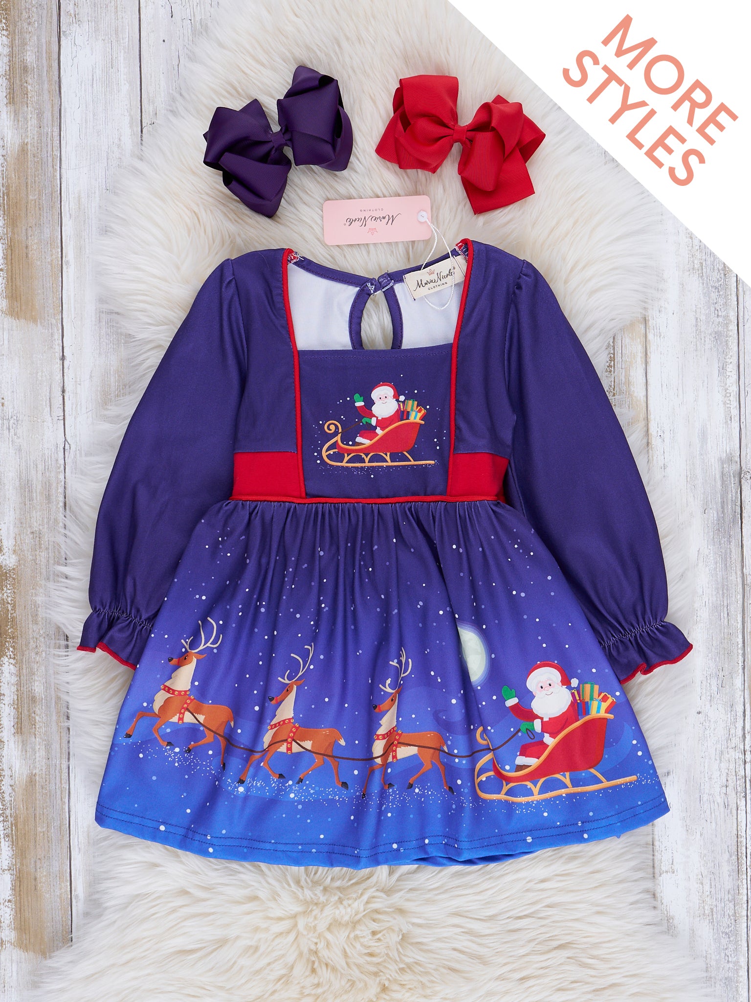 Blue Winter Wonderland Tie-Back Dress Blue Winter Wonderland Tie-Back Dress
