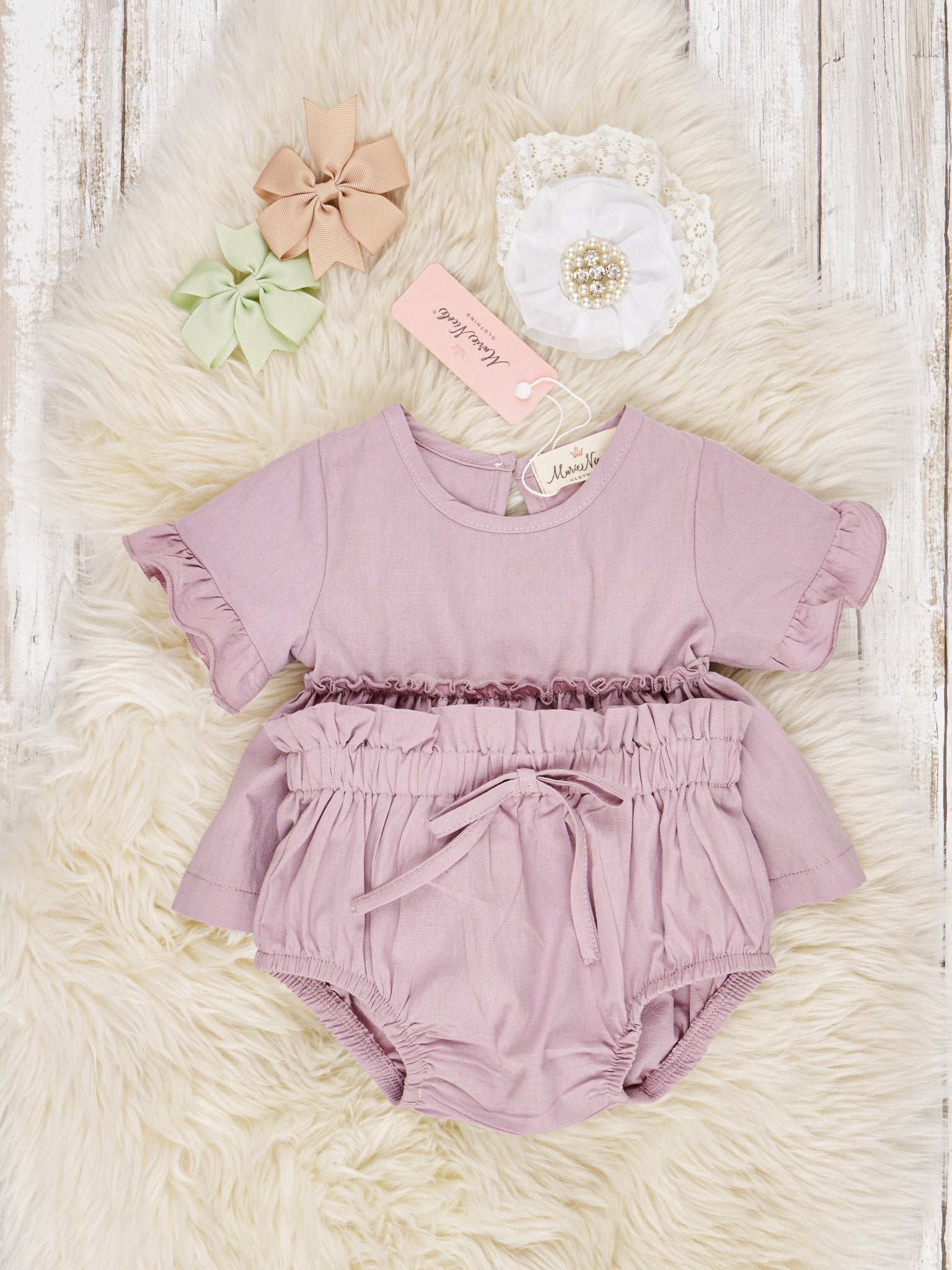 Lavender Swing Top & Bloomers Outfit - Marie Nicole Clothing