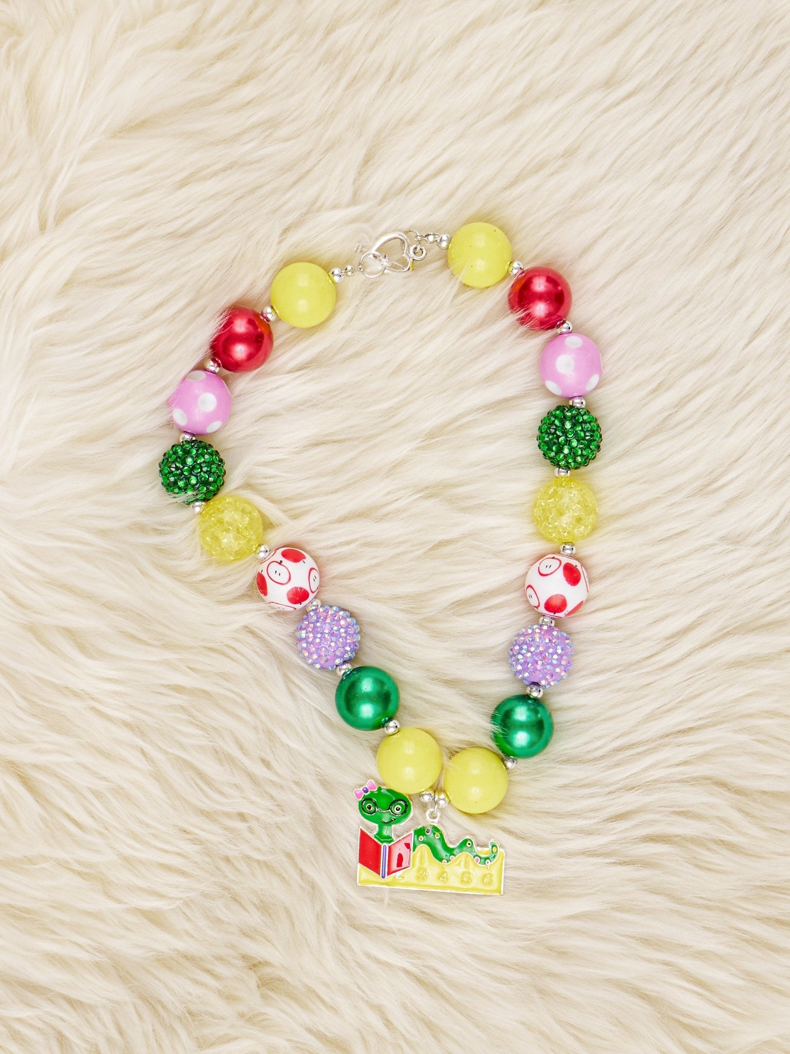Book Worm Bubblegum Necklace - Marie Nicole Clothing