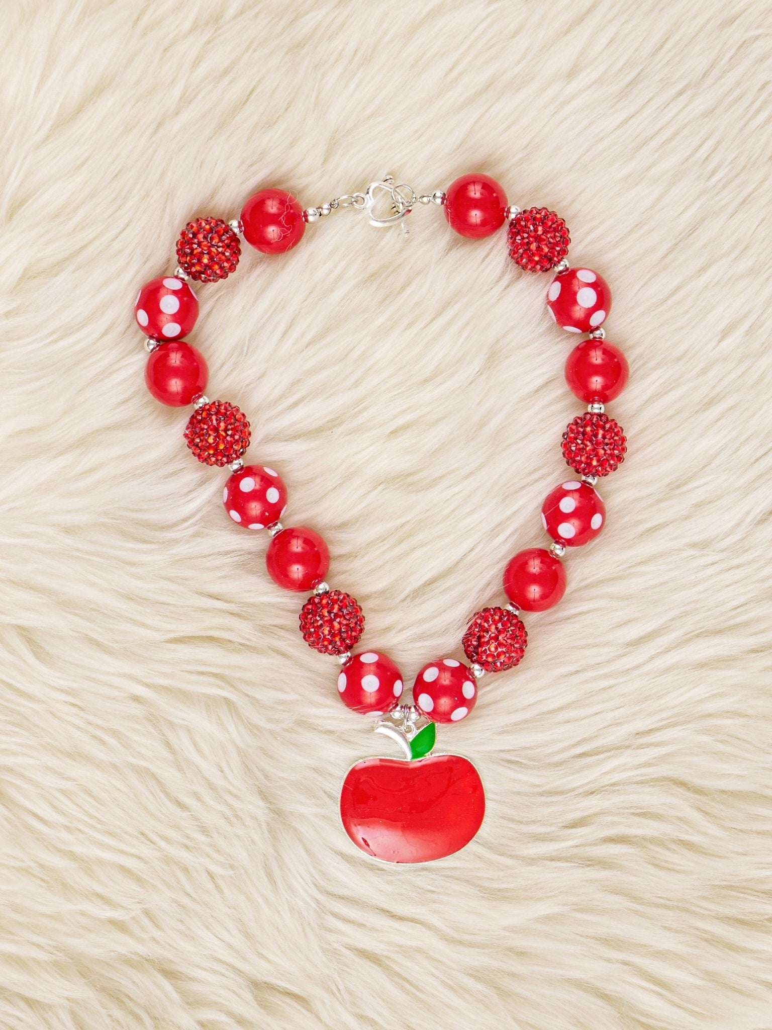 Sparkly Apple Bubblegum Necklace - Marie Nicole Clothing