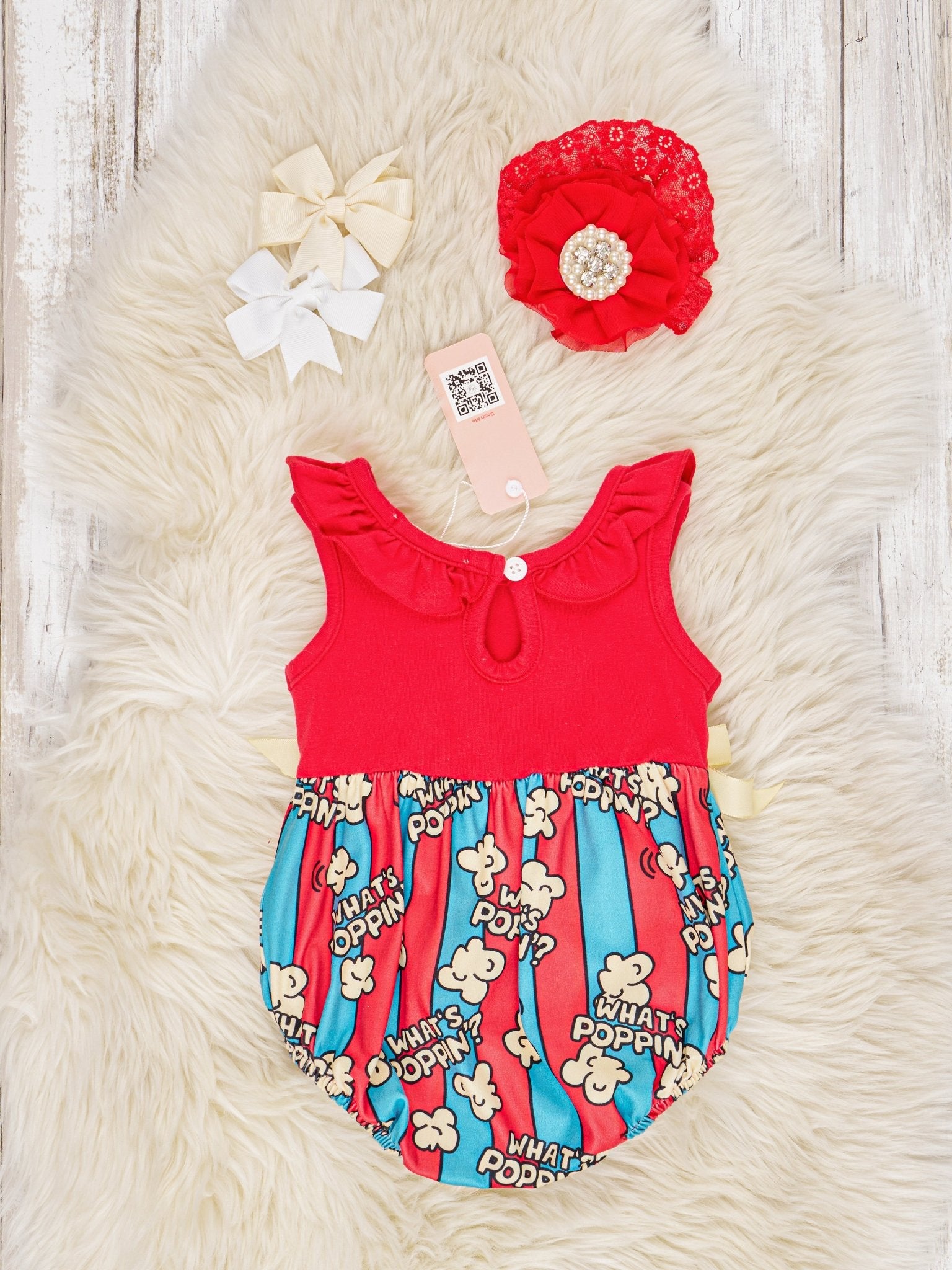 Popcorn Ruffle Bubble Romper - Marie Nicole Clothing