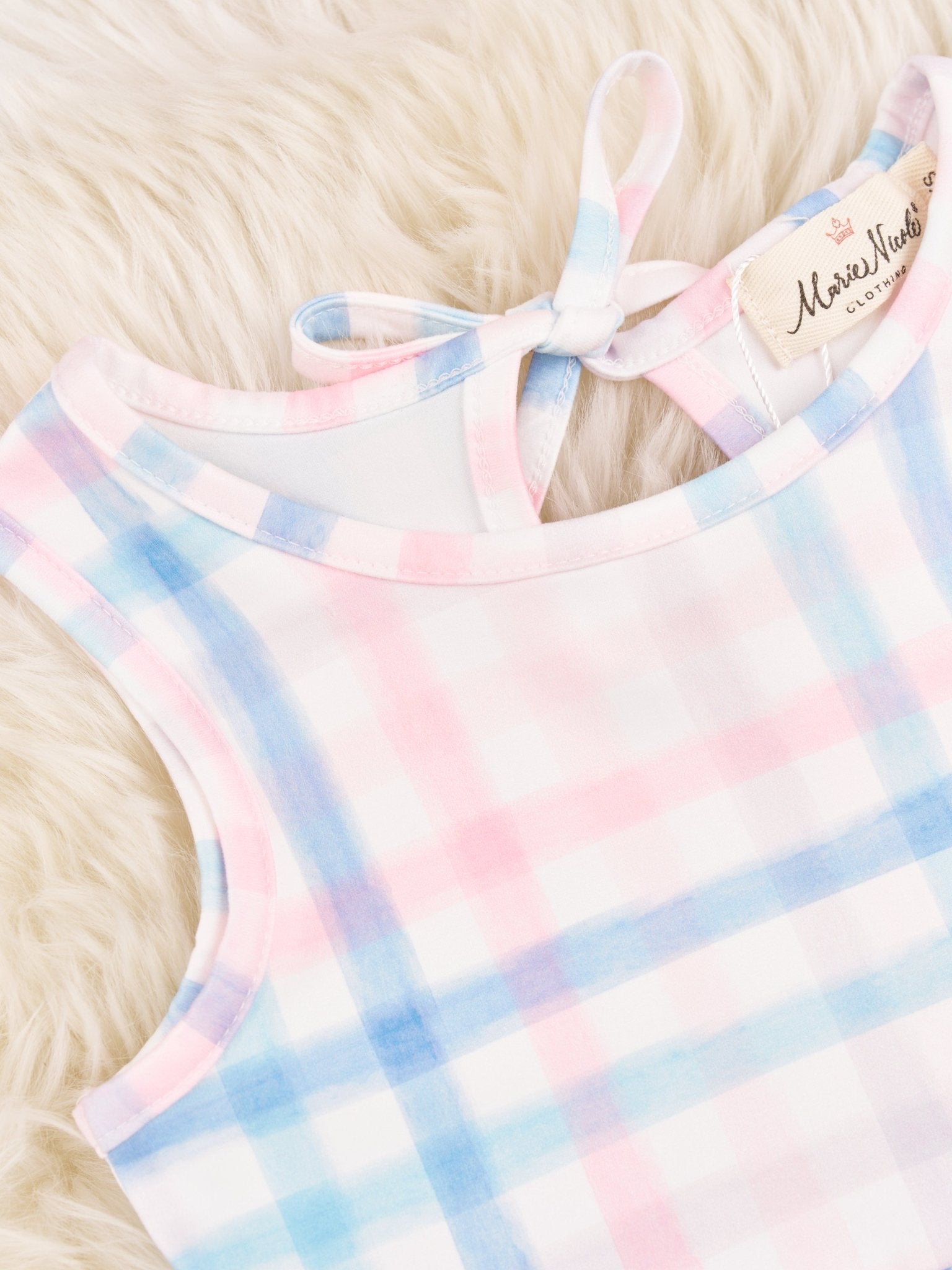 Summer Gingham Ruffle Dress - Marie Nicole Clothing