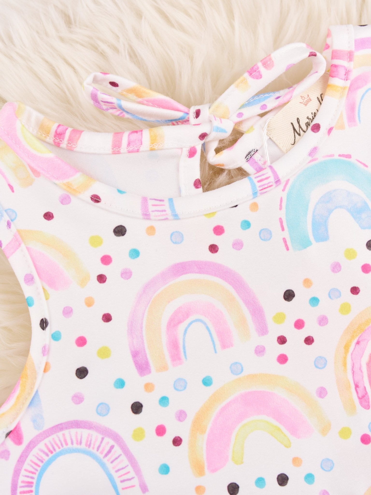 Vibrant Rainbow Ruffle Dress - Marie Nicole Clothing
