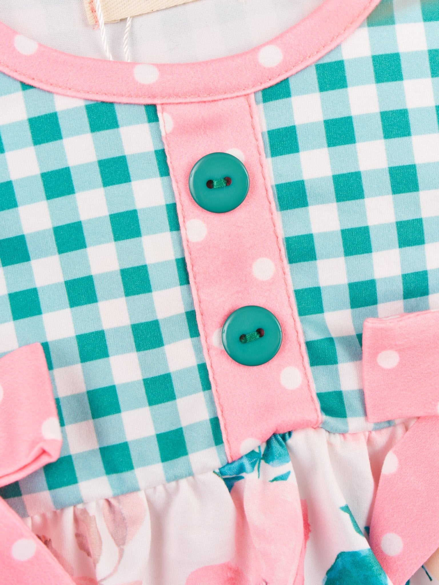 Gingham Floral Flutter Sleeve Bubble Romper - Marie Nicole Clothing