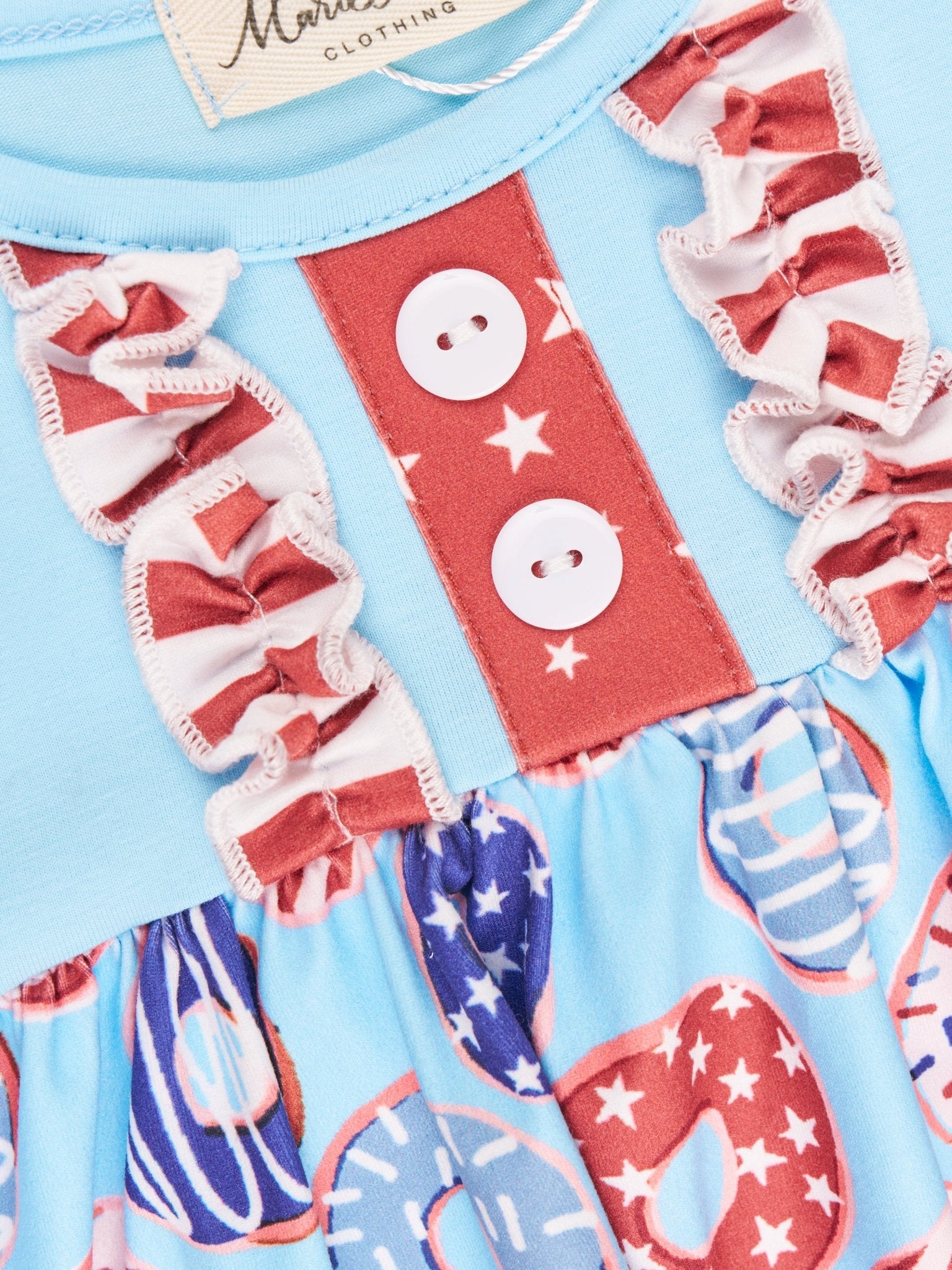Patriotic Donut Dressy Romper - Marie Nicole Clothing