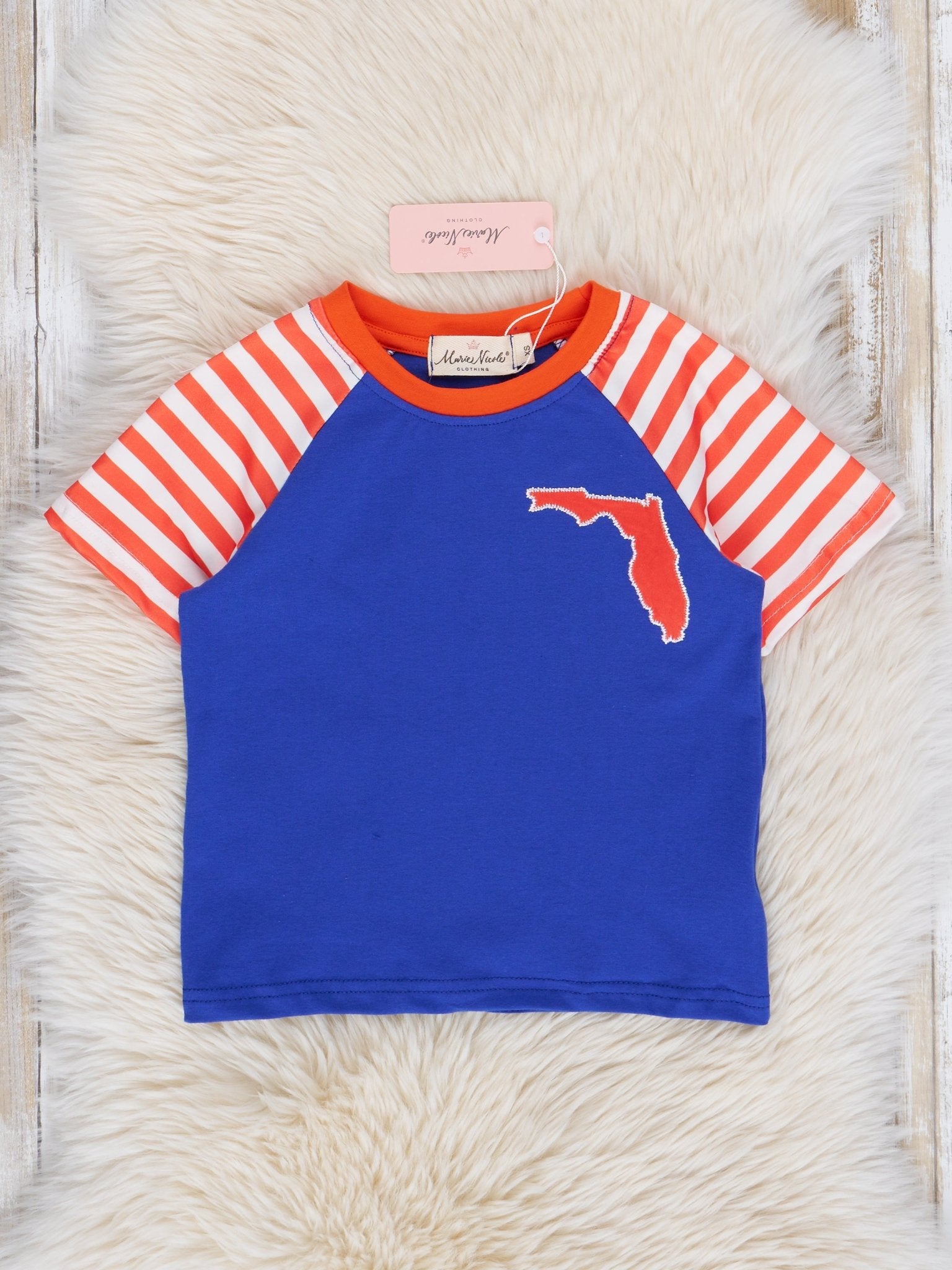FL Blue Striped Shirt - Marie Nicole Clothing