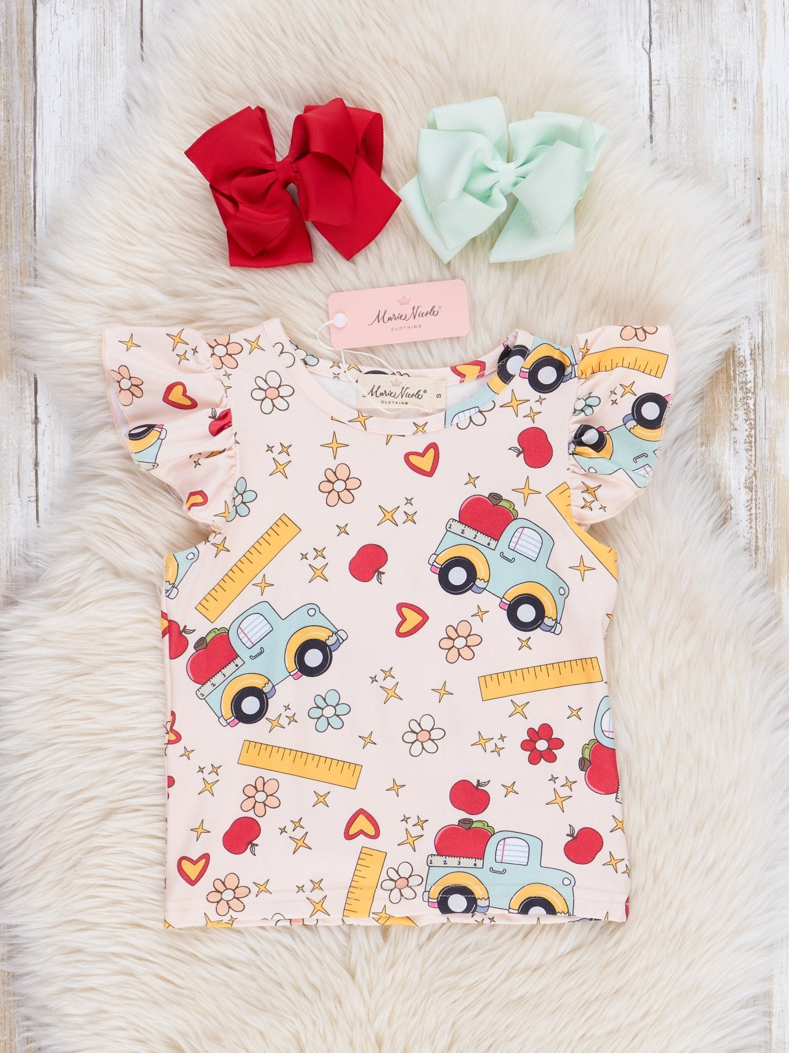 Red Apple Truck Skirtall Set - Marie Nicole Clothing