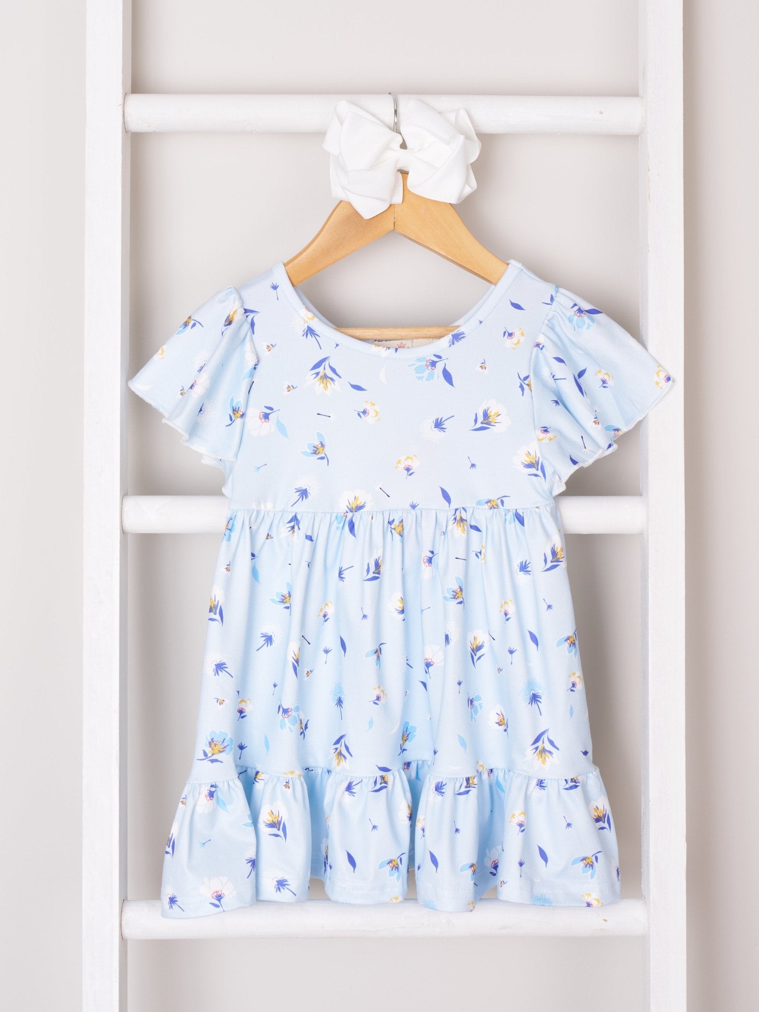 Mom & Me Cornflower Ruffle Dress - Marie Nicole Clothing