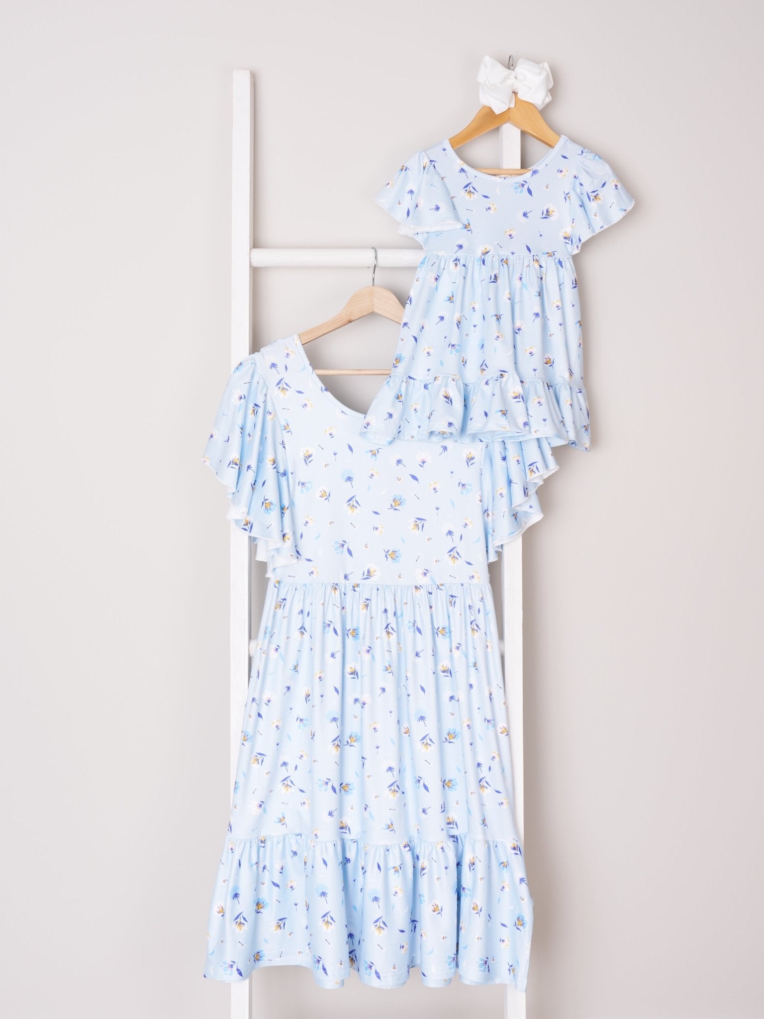 Mom & Me Cornflower Ruffle Dress - Marie Nicole Clothing