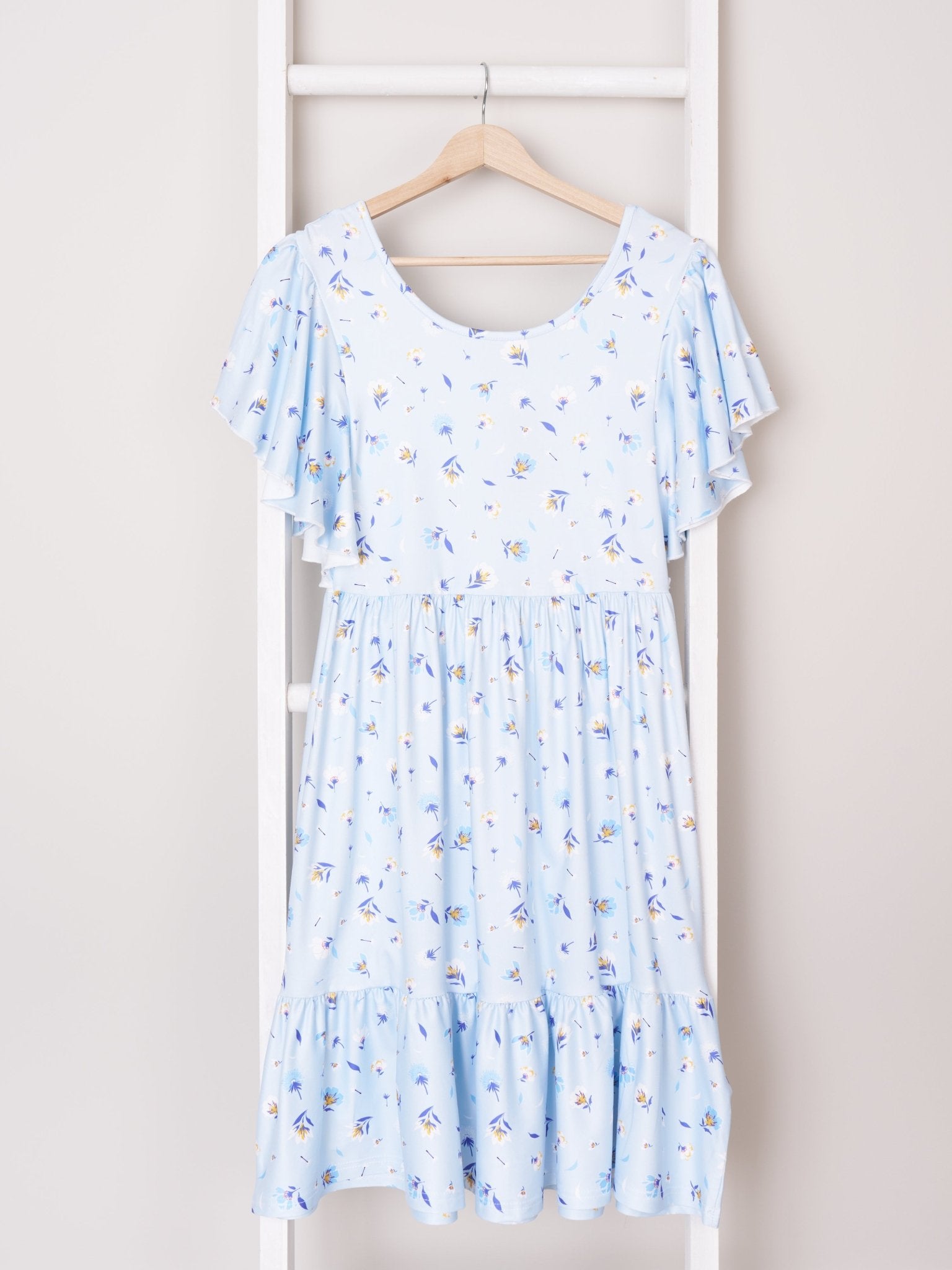 Mom & Me Cornflower Ruffle Dress - Marie Nicole Clothing