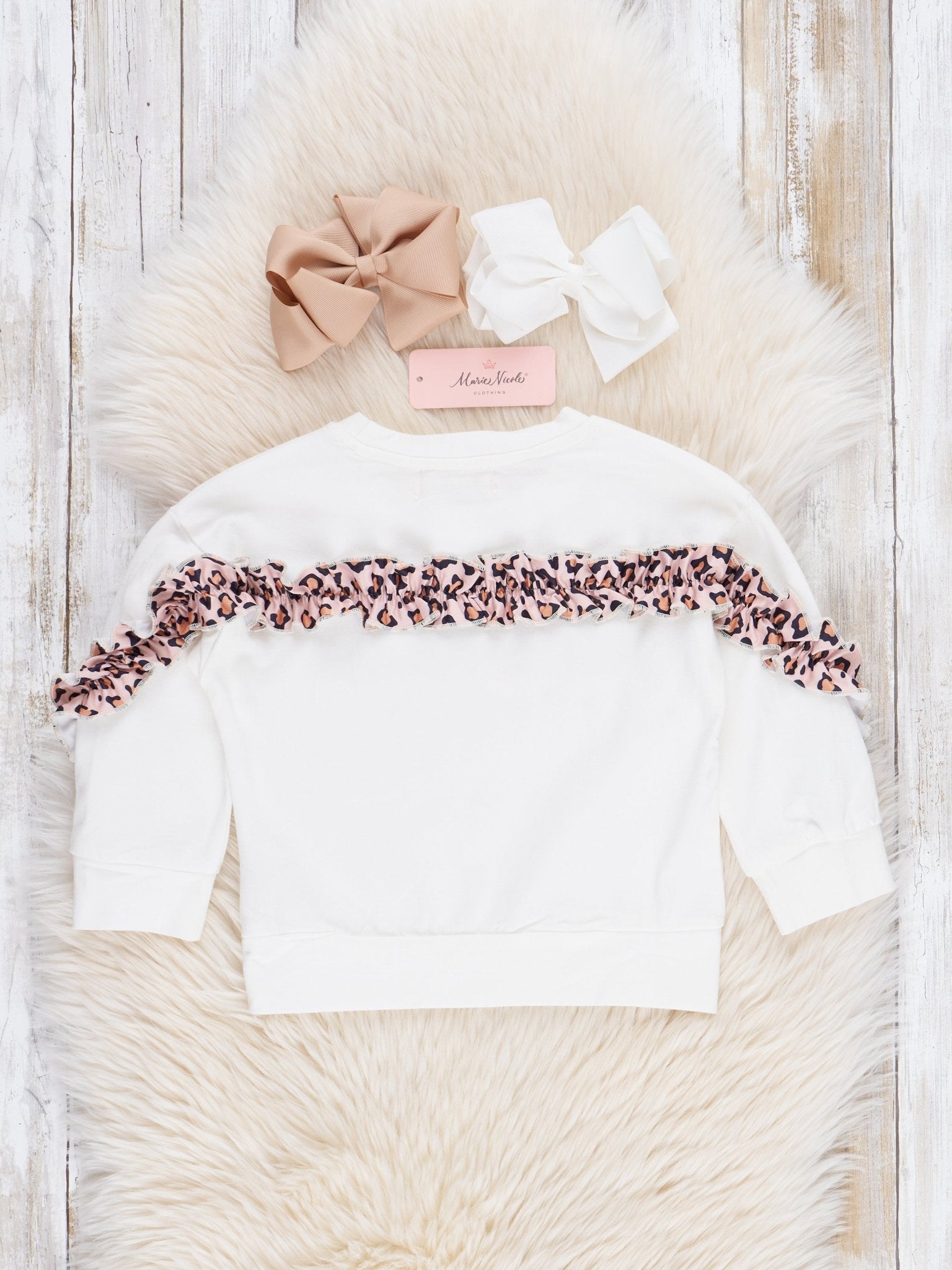 Mom & Me White Pumpkin Ruffle Shirt - Marie Nicole Clothing