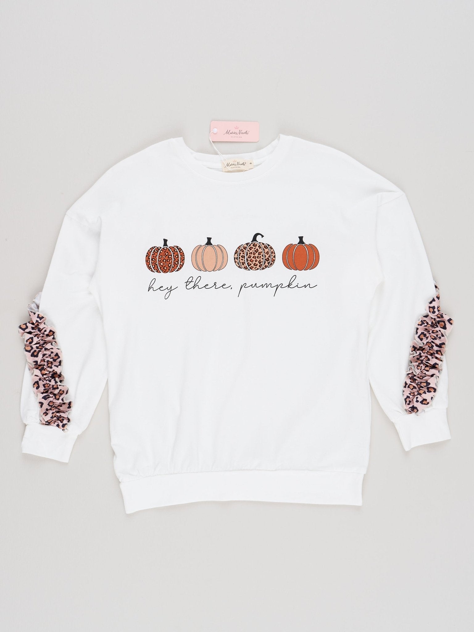 Mom & Me White Pumpkin Ruffle Shirt - Marie Nicole Clothing