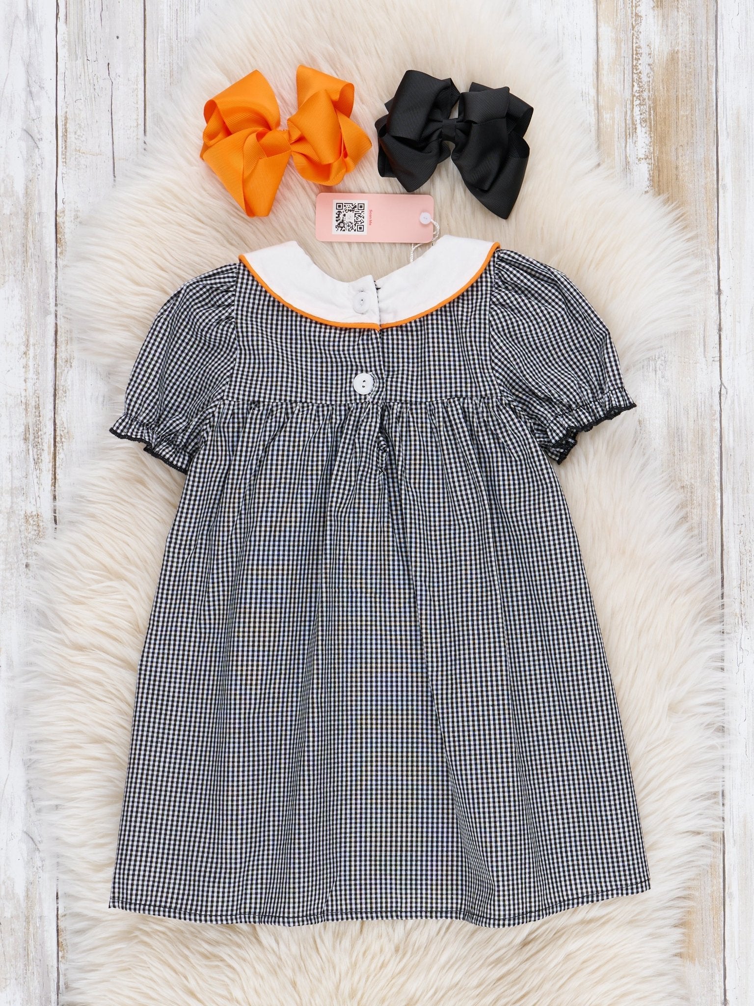 Black Gingham Bats & Jacks Dress - Marie Nicole Clothing